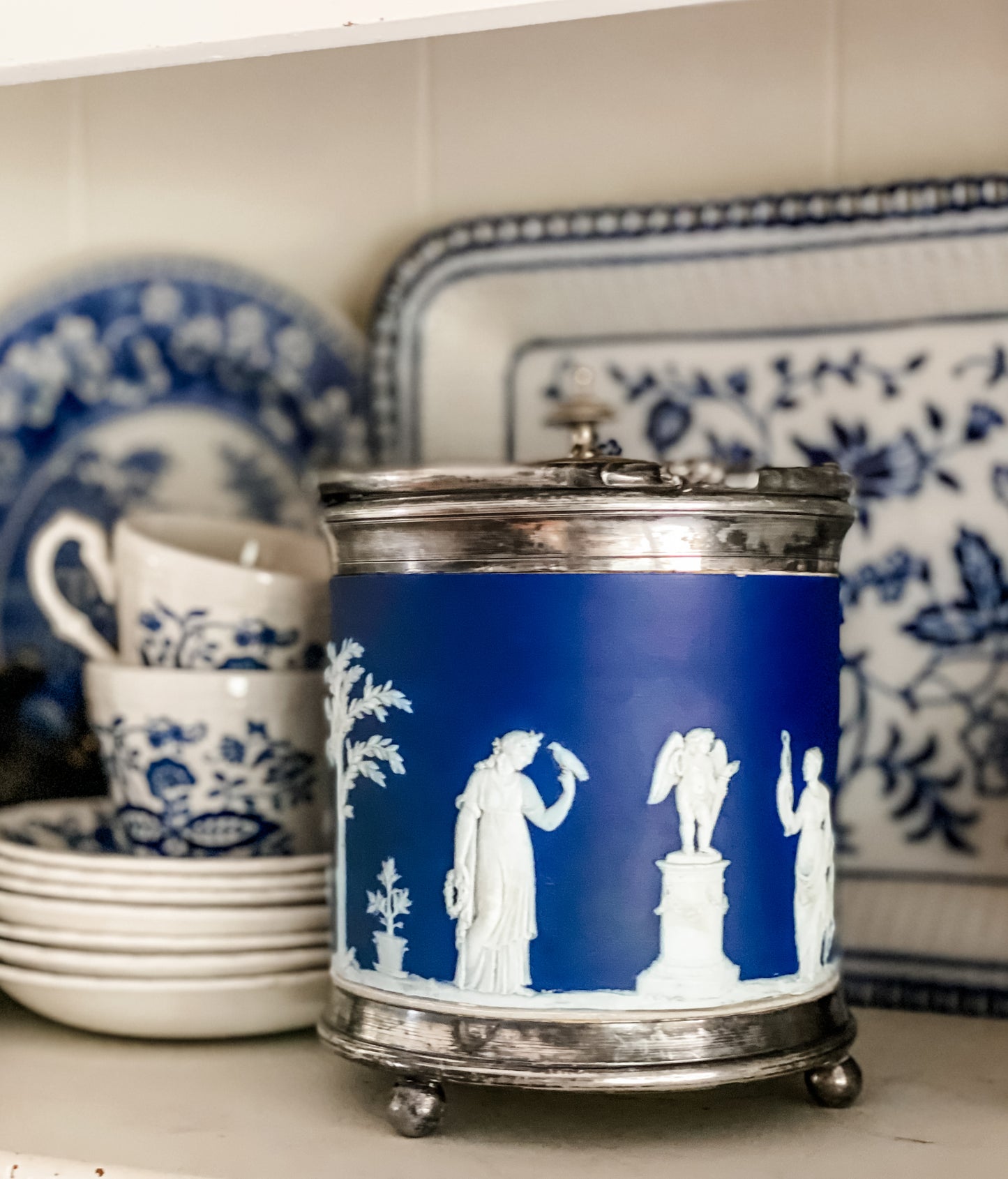 Antique Wedgwood Jasperware Biscuit Barrel