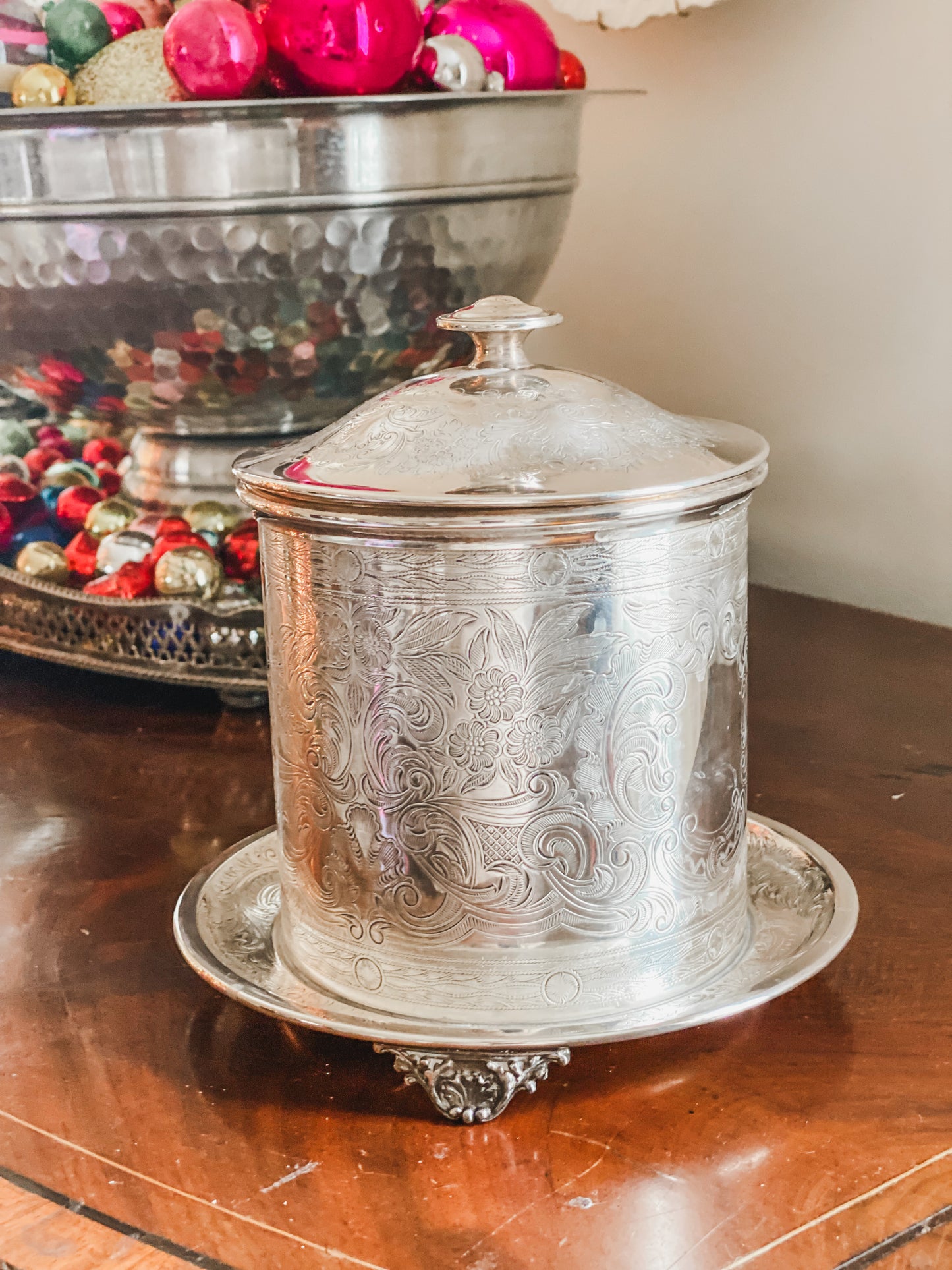 Antique Biscuit Barrel Made in England by Barker Ellis
