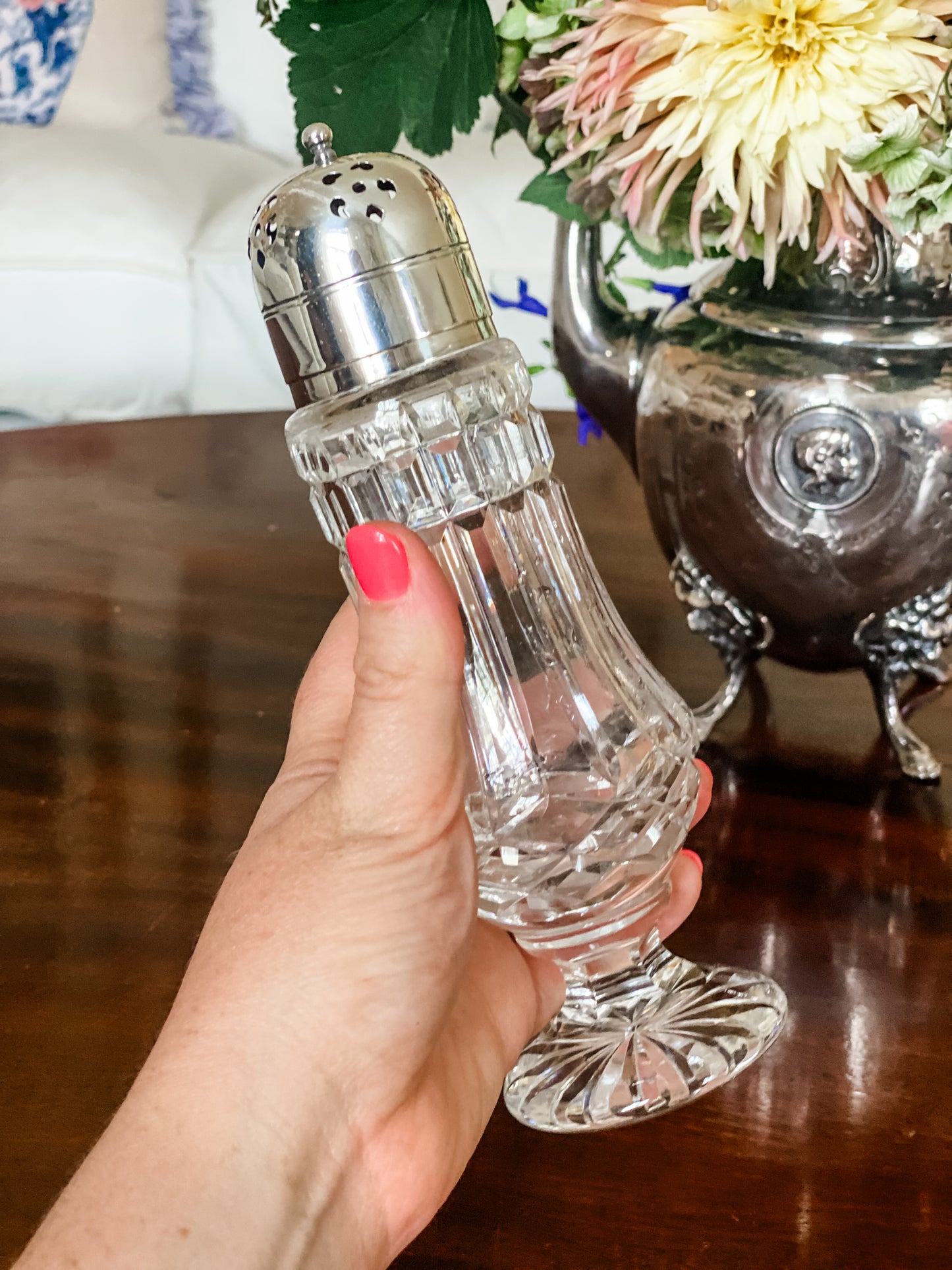 Fabulous Antique Crystal Muffineer