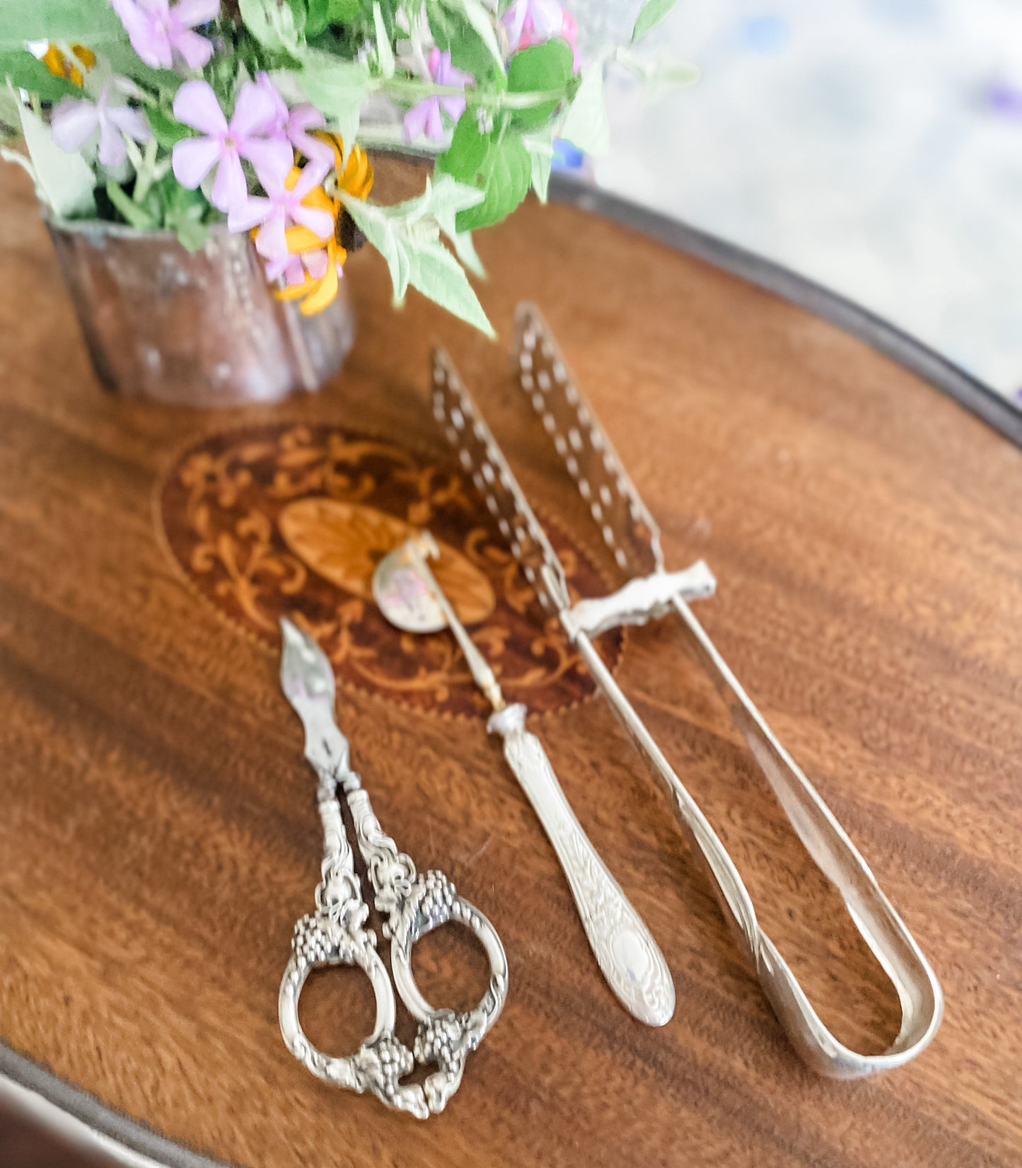 Serving Set including Citrus Peeler, Grape Sheers, and Asparagus Server