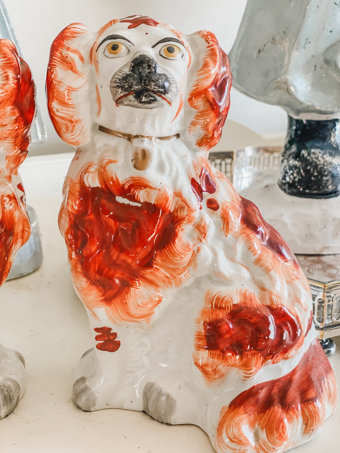 Adorable Antique Staffordshire Dogs