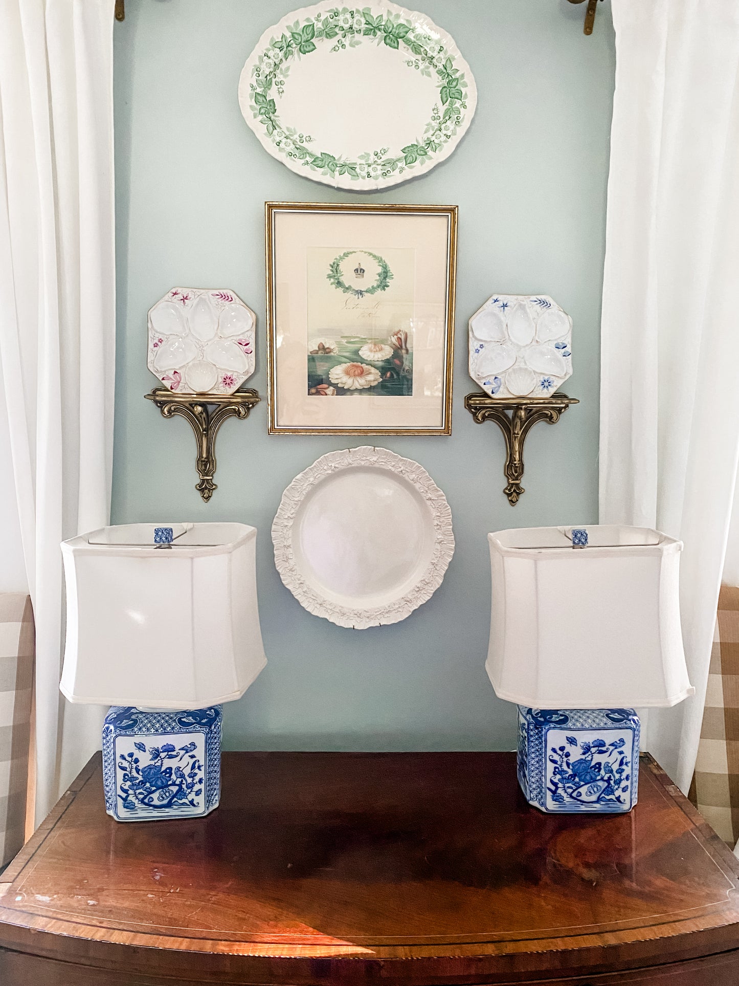 Blue Antique Oyster Plate