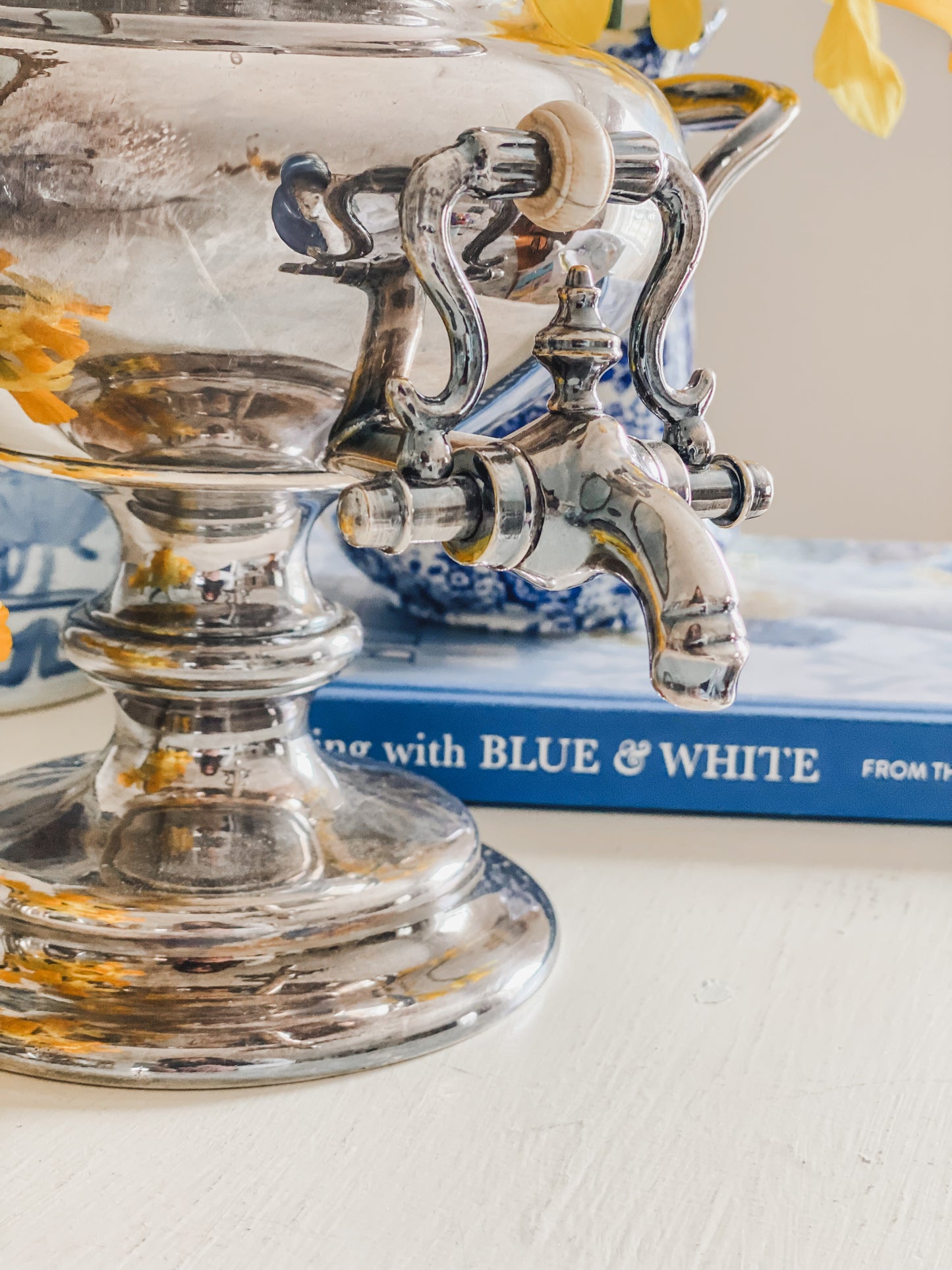 Old Sheffield Plate Water Urn – 15" Hand-Finished Antique with Fluted Design