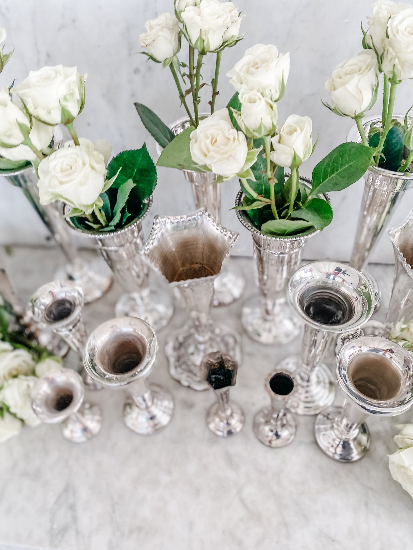 Fabulous Collection of 15 Trumpet Vases