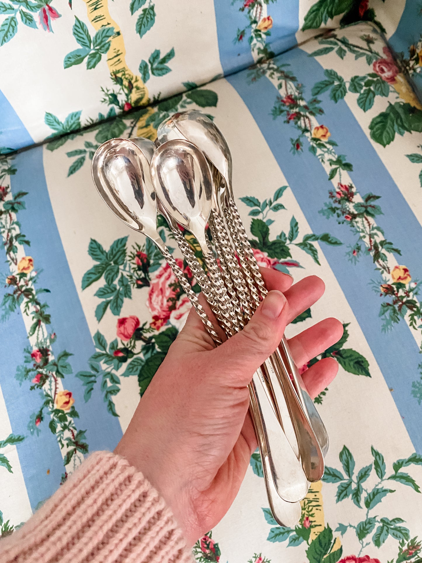 Set of 10 Antique Rogers & Milton Iced Tea Spoons