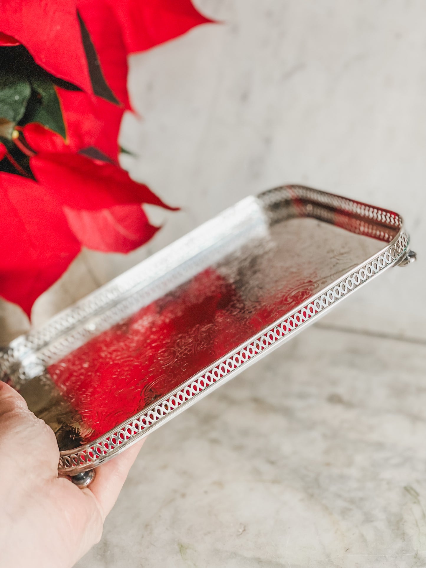 Miniature Sheffield Silver Gallery Tray