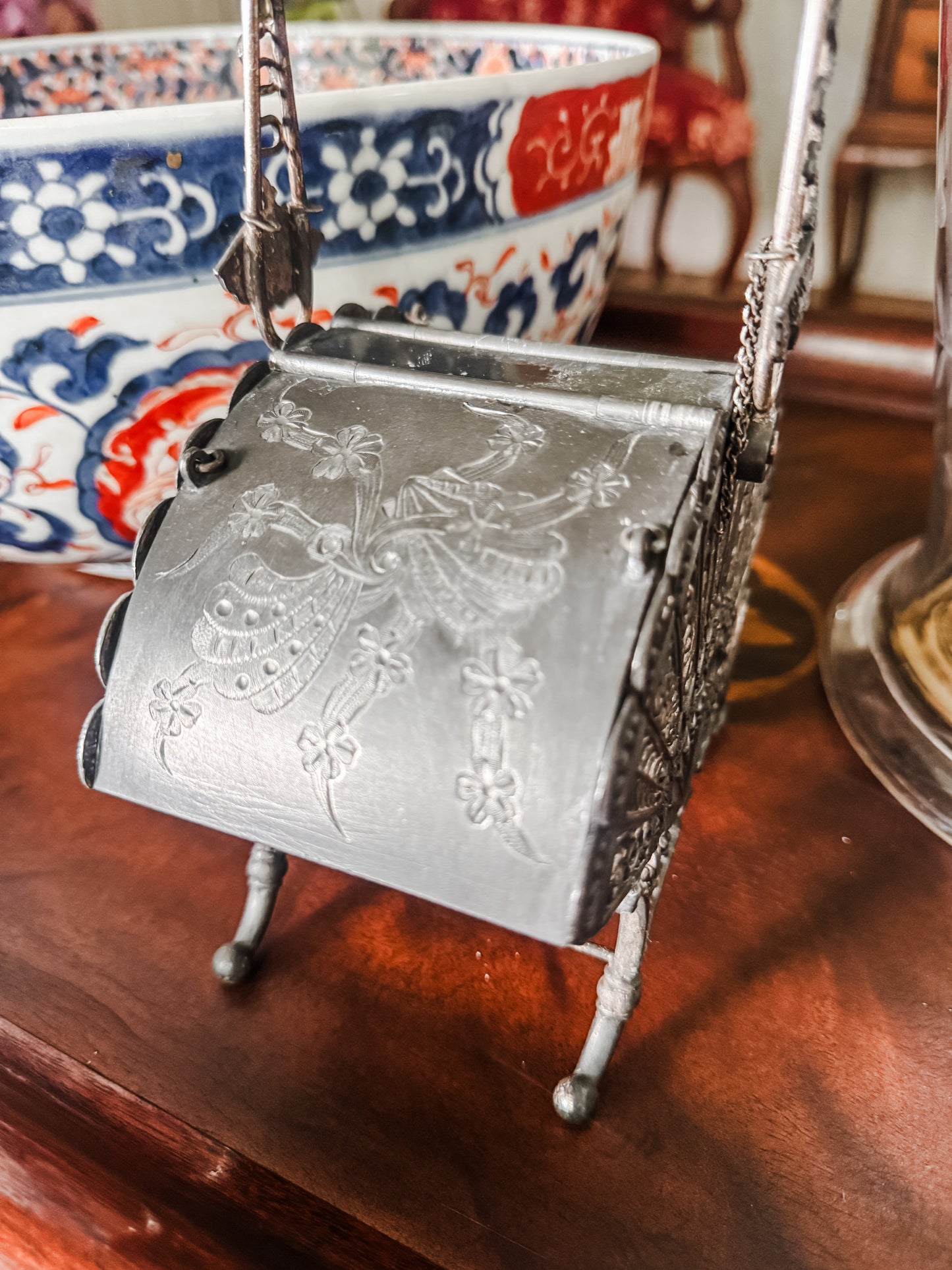 Antique Pairpoint Britannia Plate Biscuit Holder