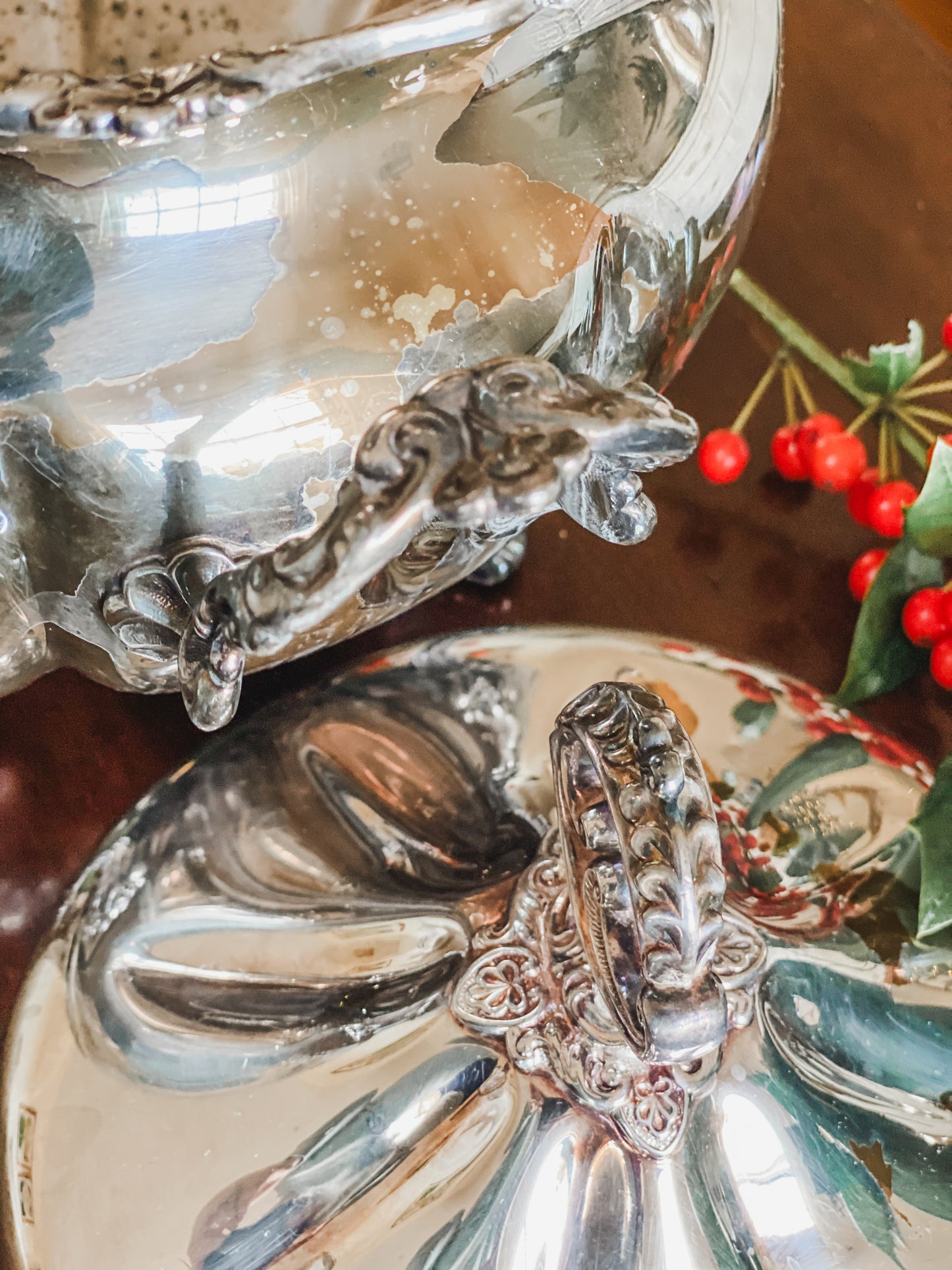 Antique Covered Dish: My perfect Miniature Christmas Tree Holder