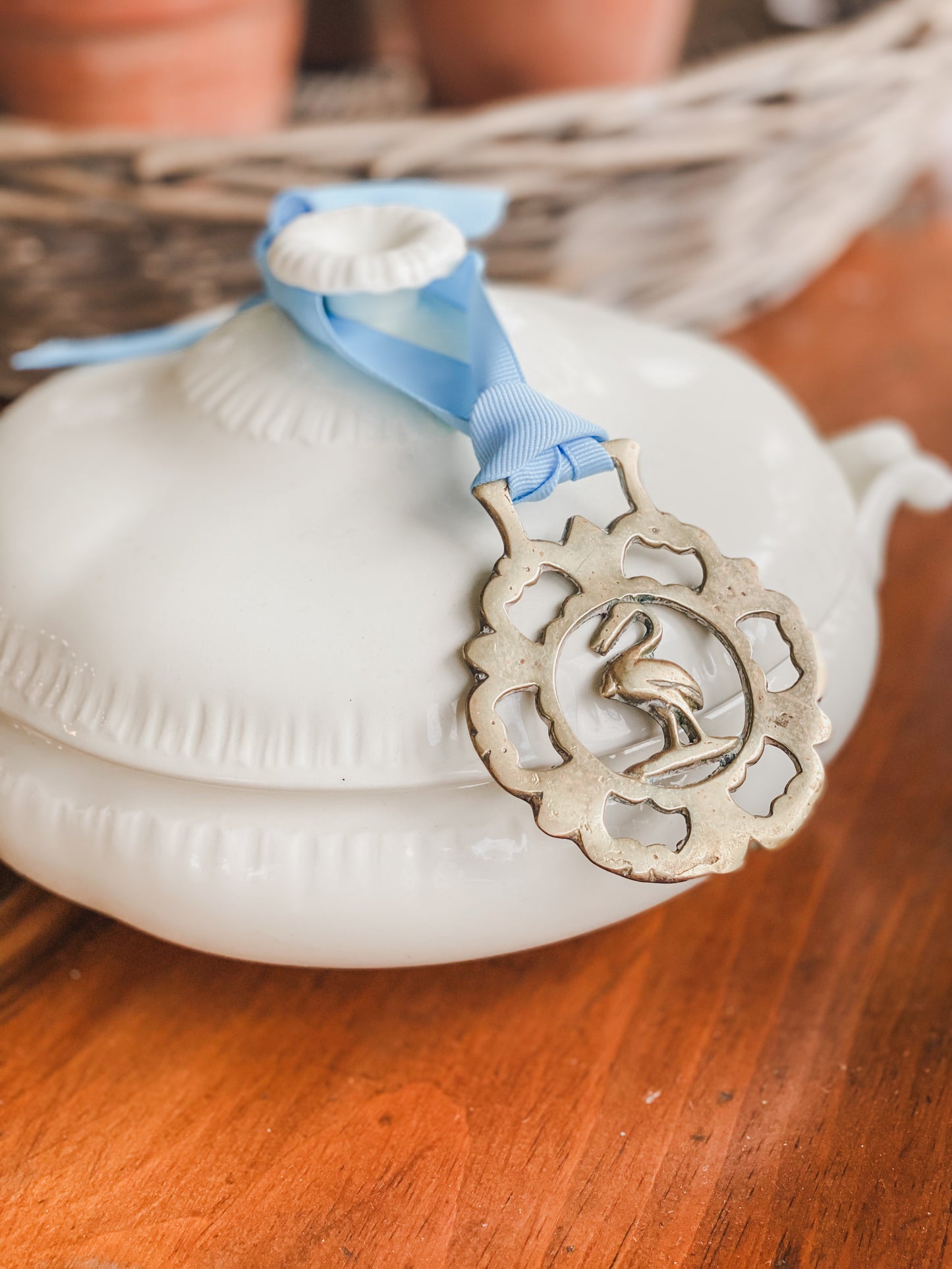 Heron Horse Brass Piece