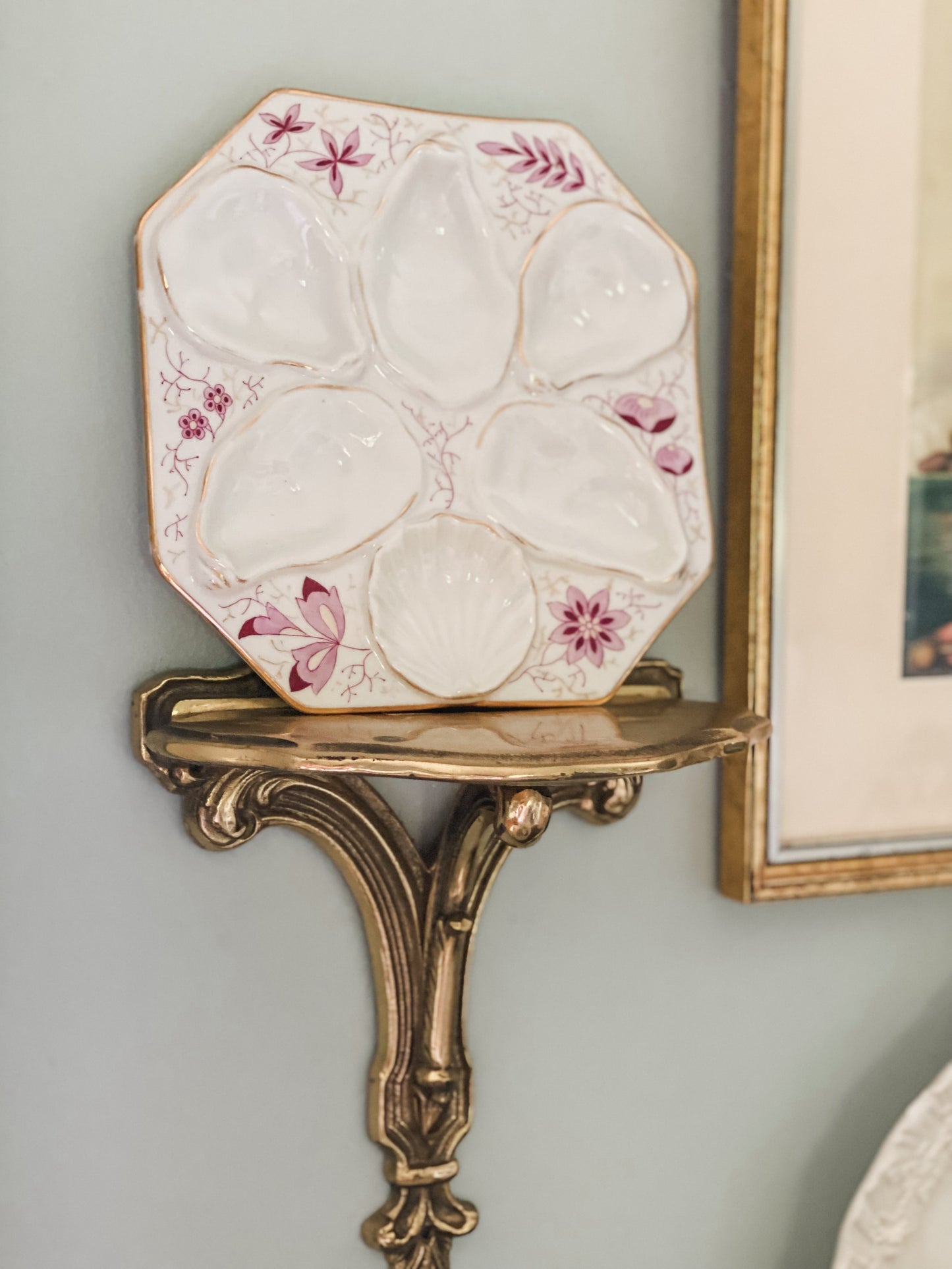 Pink Antique Oyster Plate