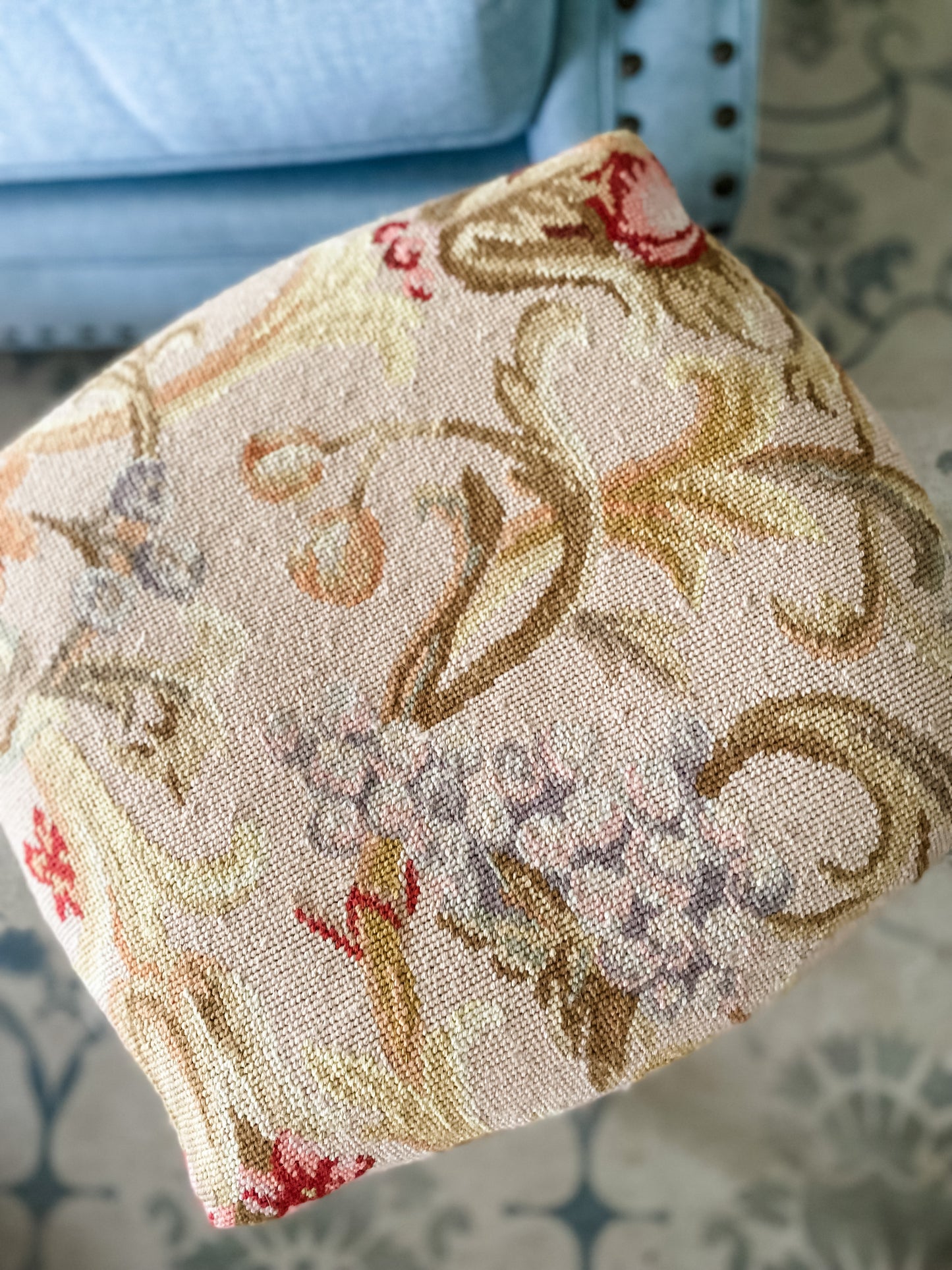 Beautiful Needlepoint Louis XVI Stool