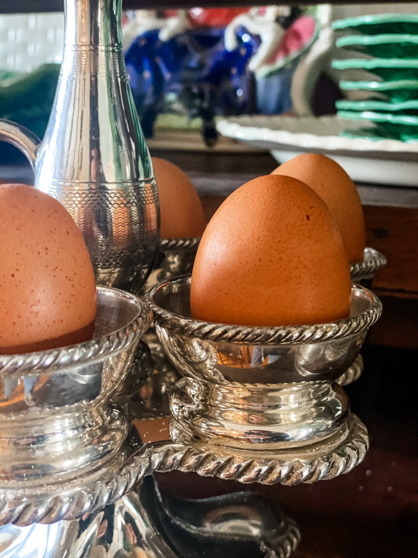 Antique Table Caster Egg Stand