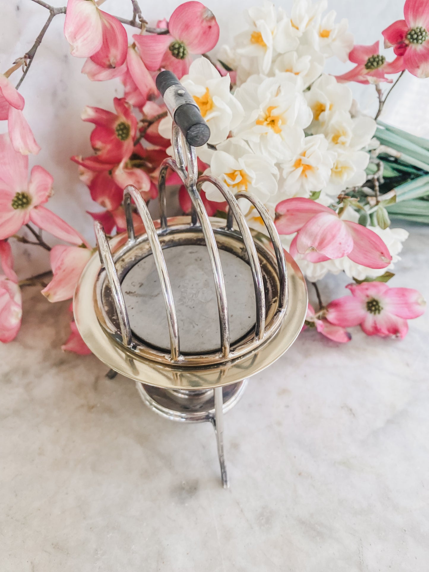 Asprey London Toast Rack with Original Spirit Burner | Orbital Form with Wooden Handle