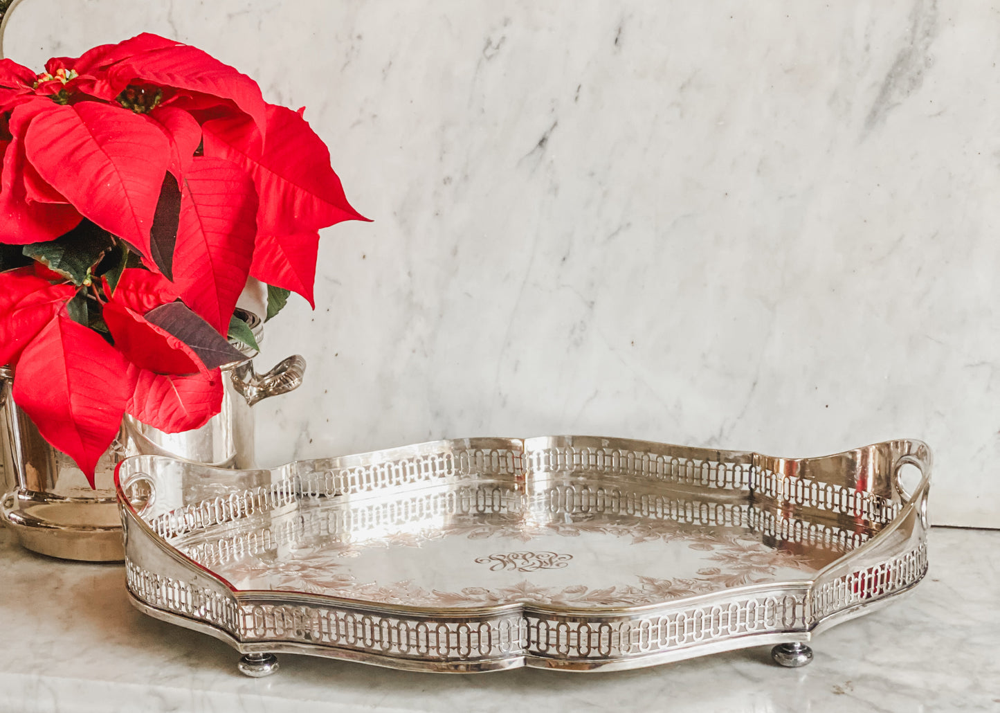 Beautifully Detailed Antique Gallery Tray