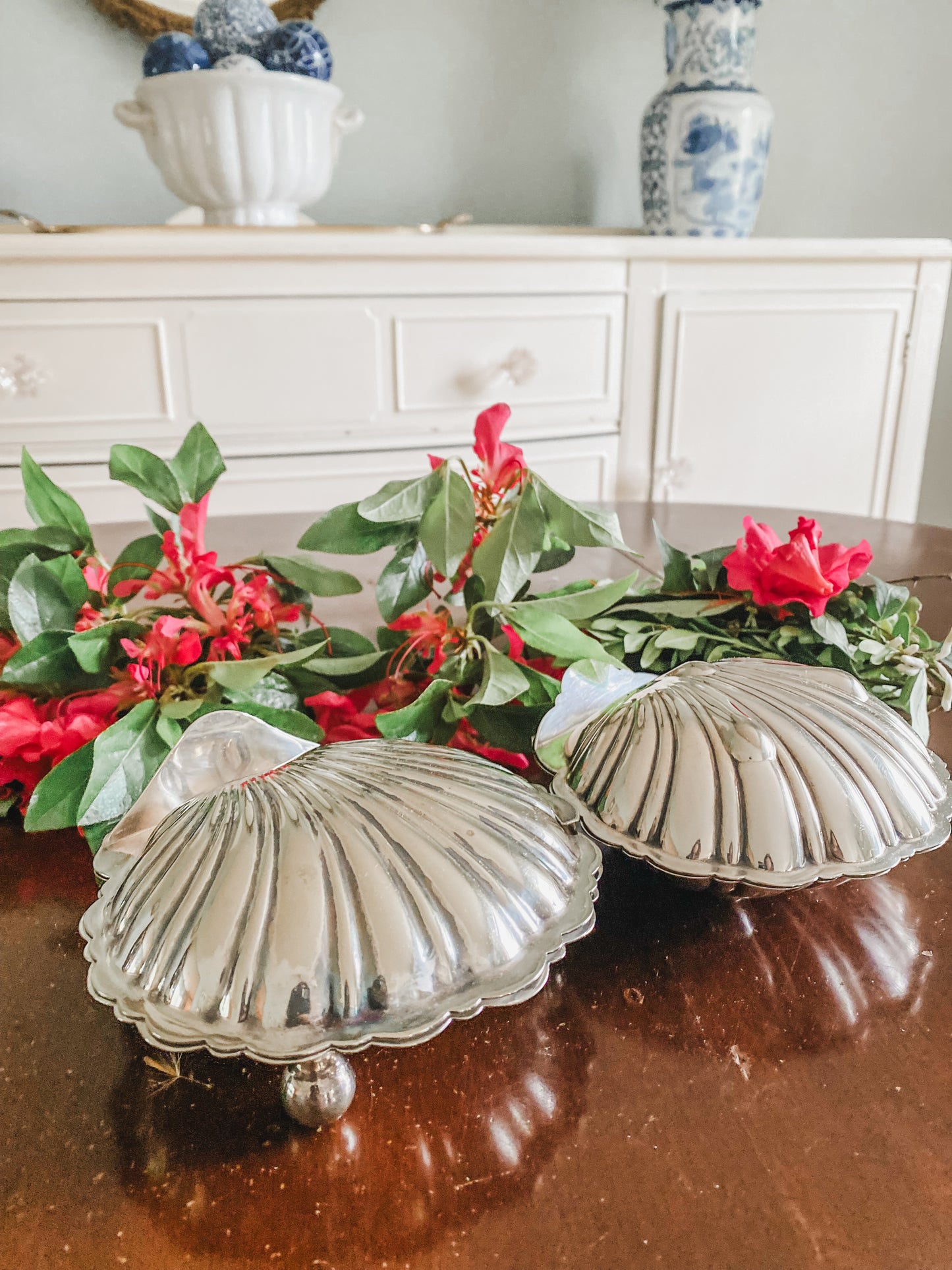 Pair of Excellent Antique English Caviar Dishes