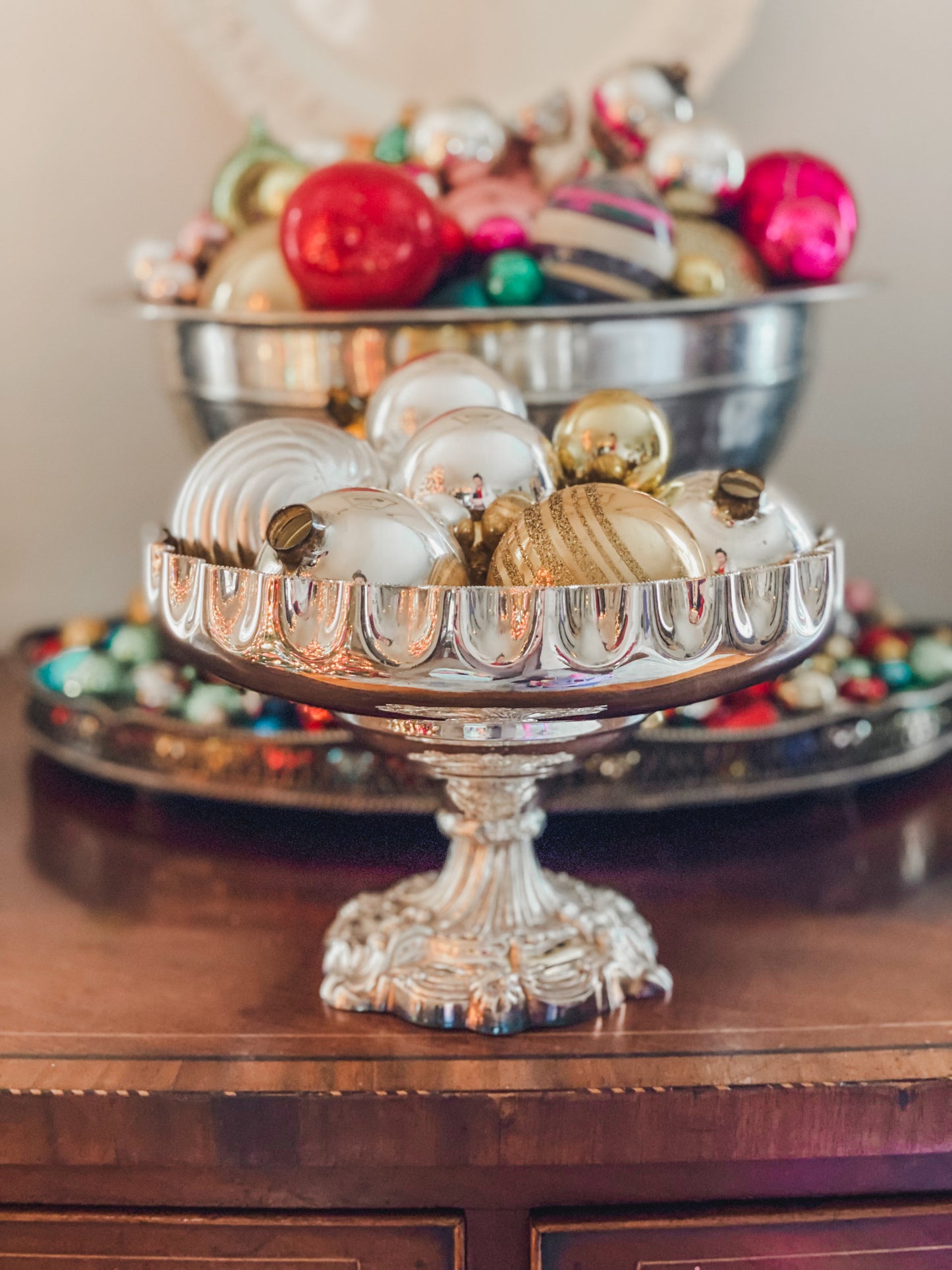 A Very Fine Antique - Walker and Hall Silver and Gold Plated Compote