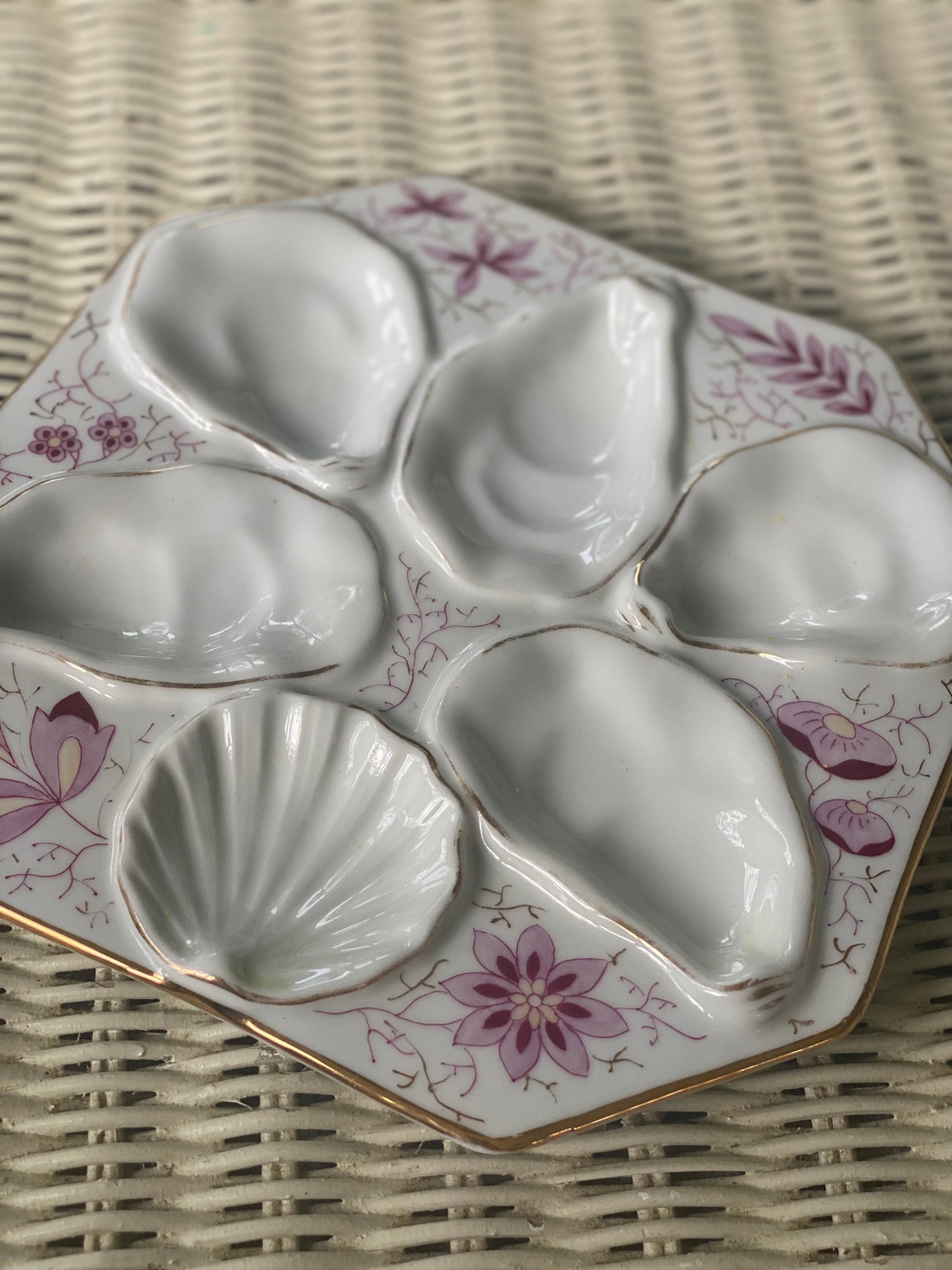 Pink Antique Oyster Plate