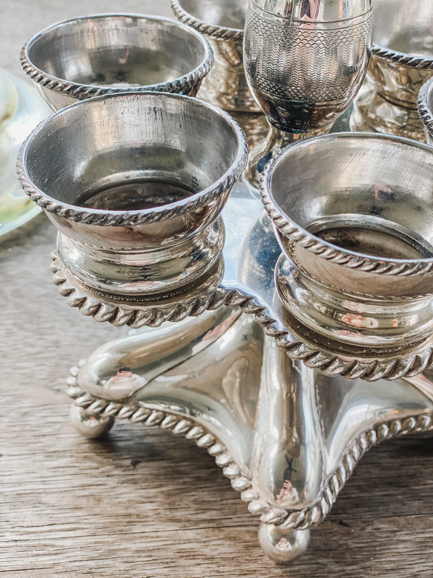 Antique Table Caster Egg Stand