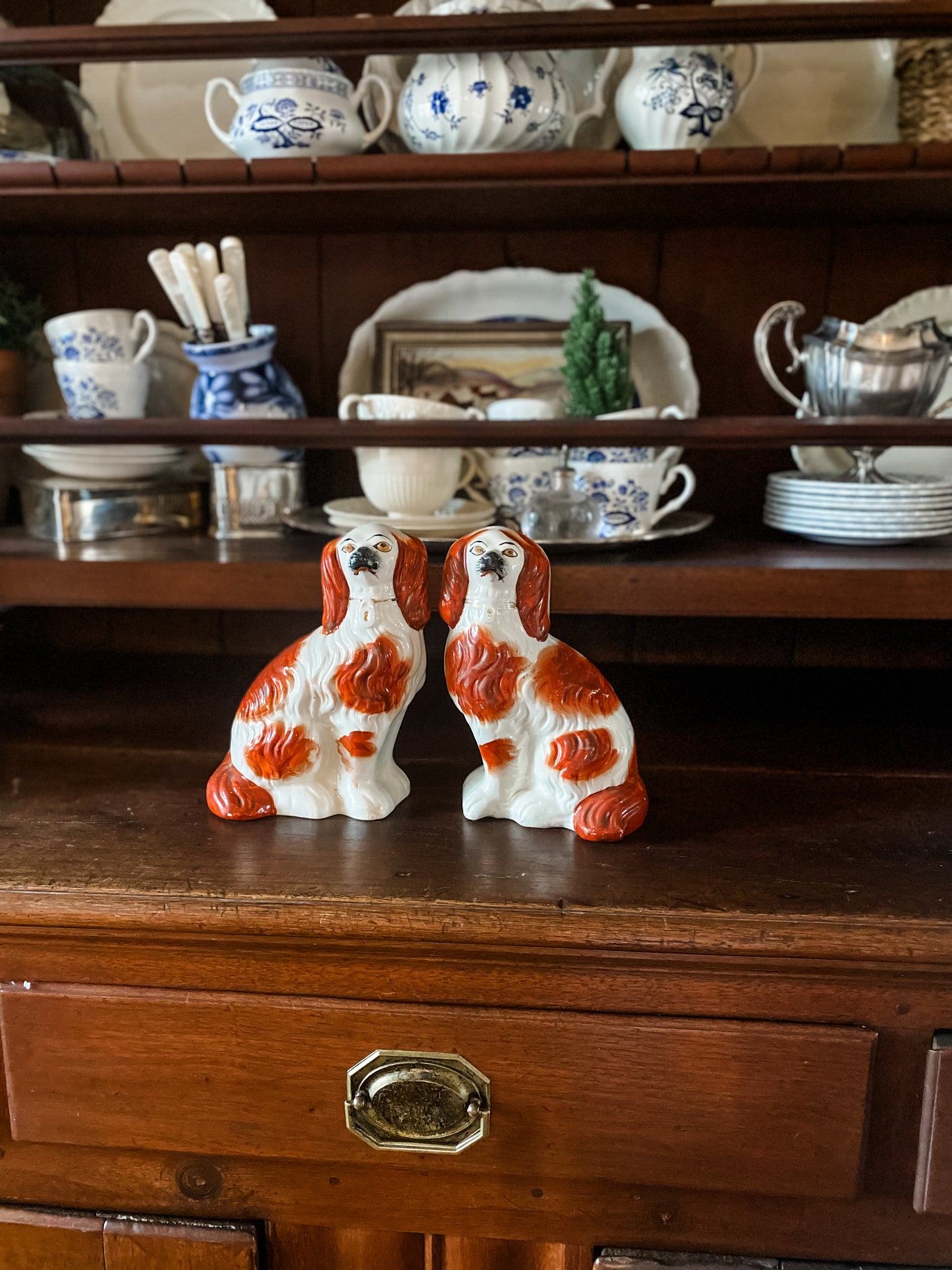 Pair of Antique Staffordshire Spaniels