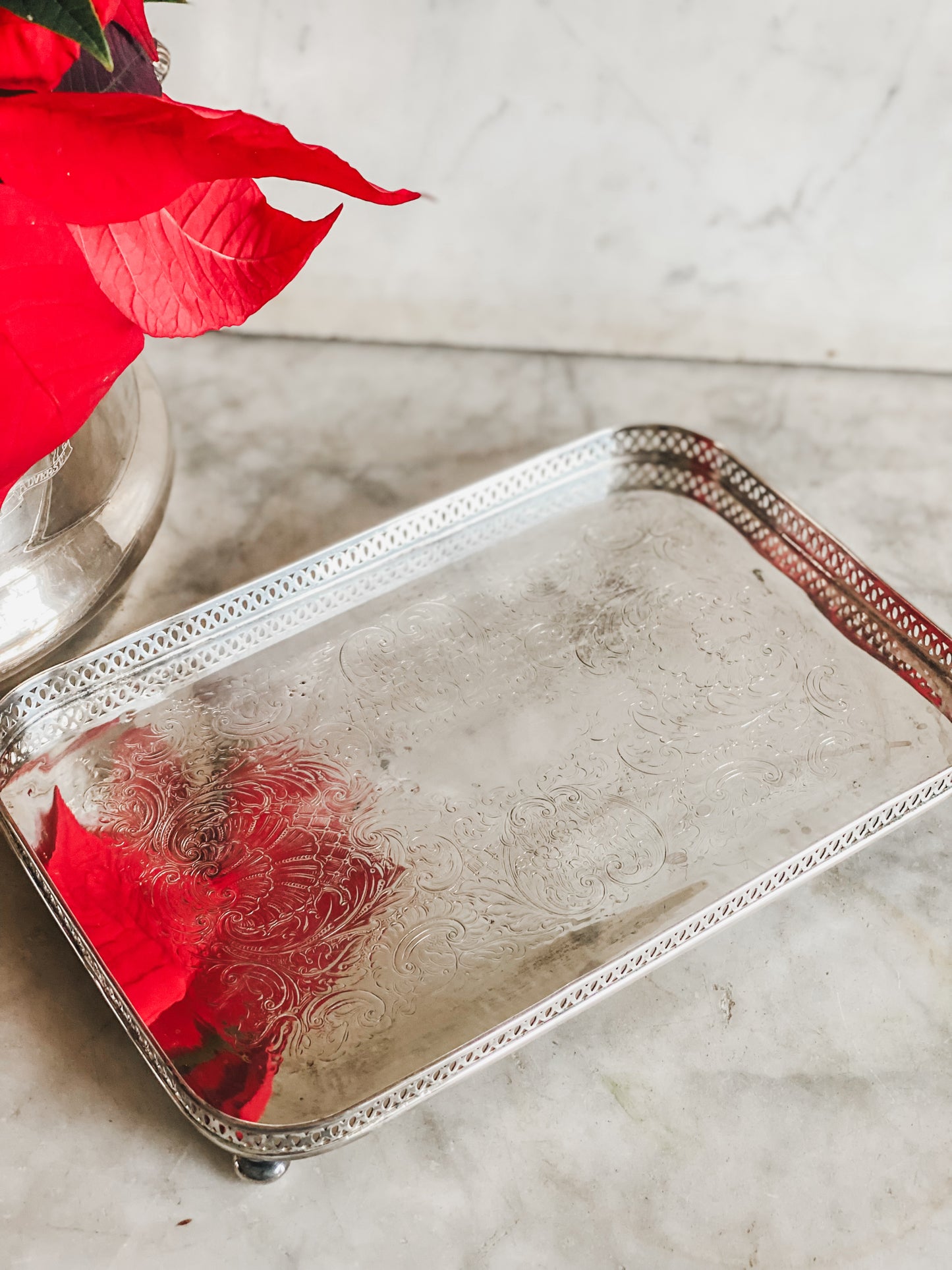 Miniature Sheffield Silver Gallery Tray