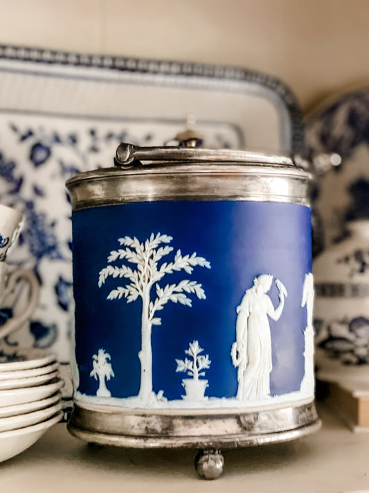 Antique Wedgwood Jasperware Biscuit Barrel