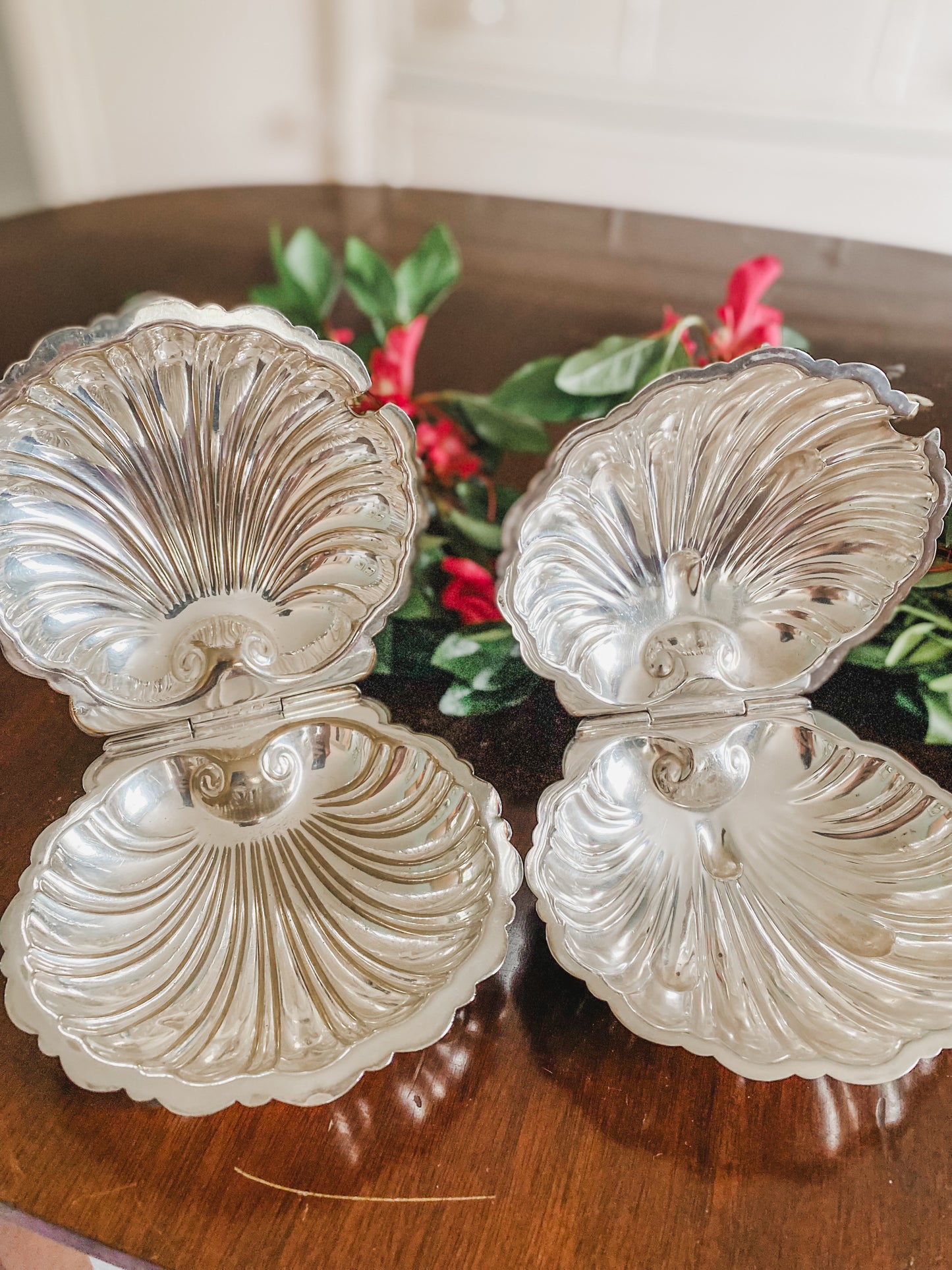 Pair of Excellent Antique English Caviar Dishes