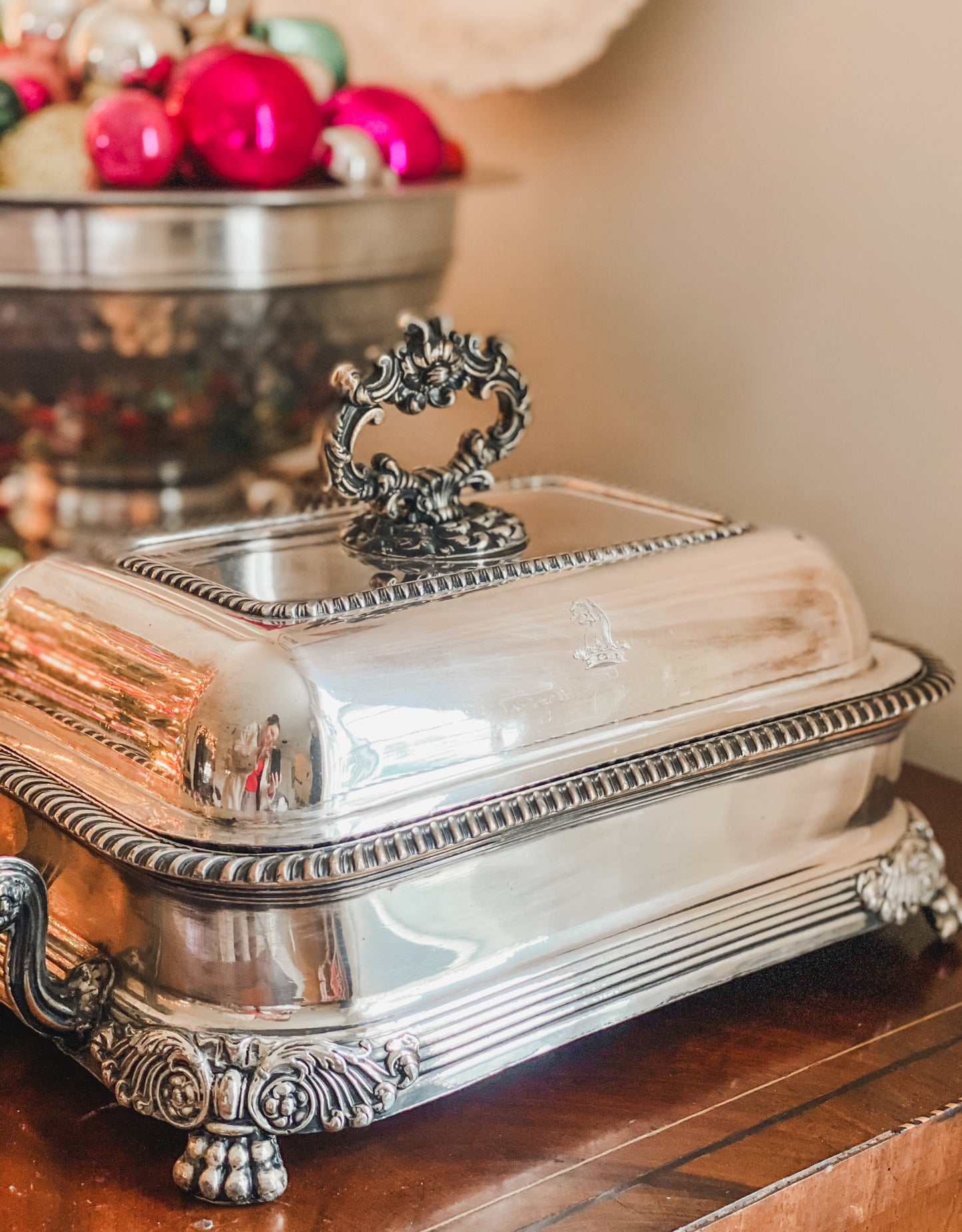 Historic and Remarkable Example of Old Sheffield Plate 3-piece Chafing Dish
