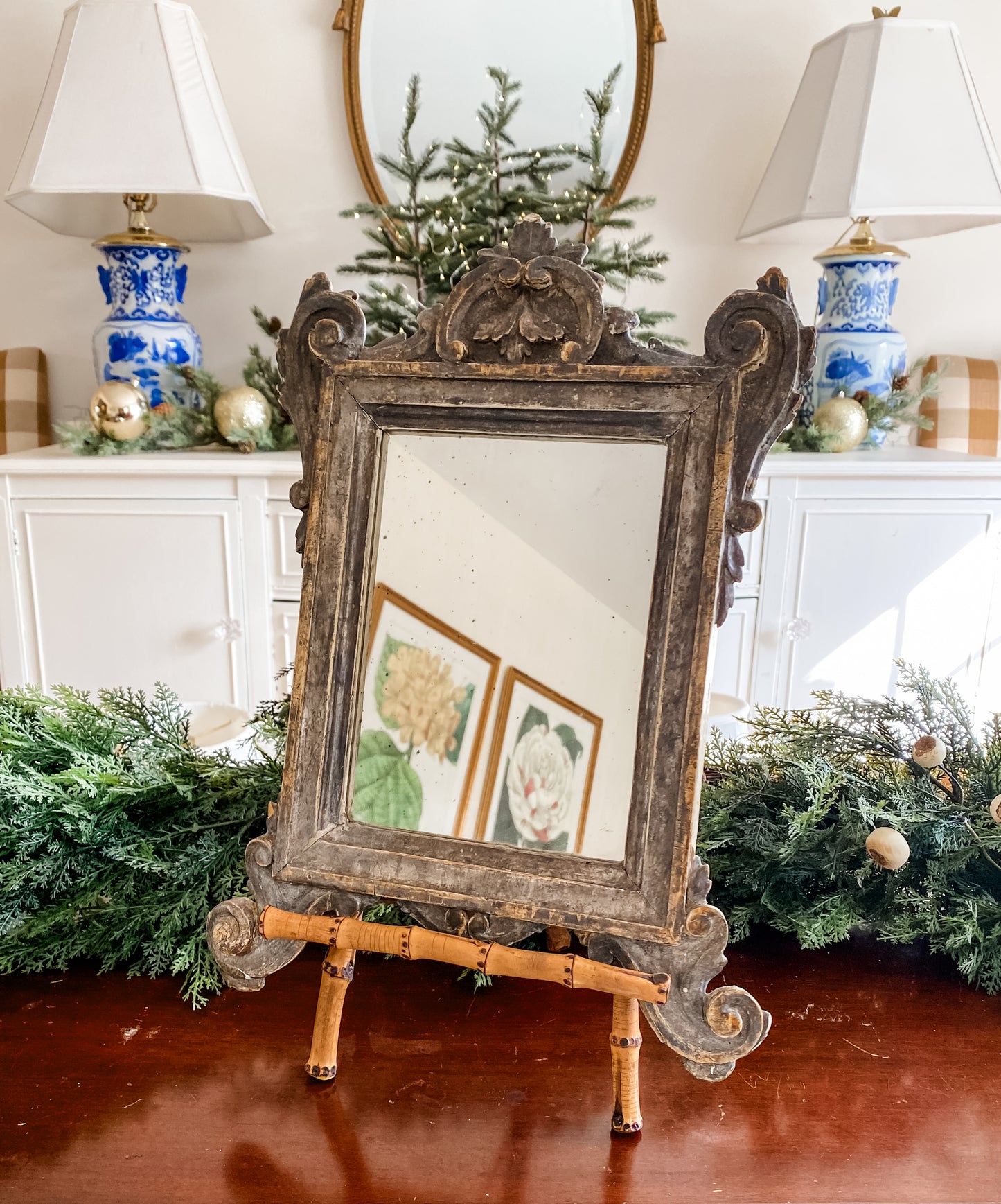 Antique Italian Florentine Carved Mirror