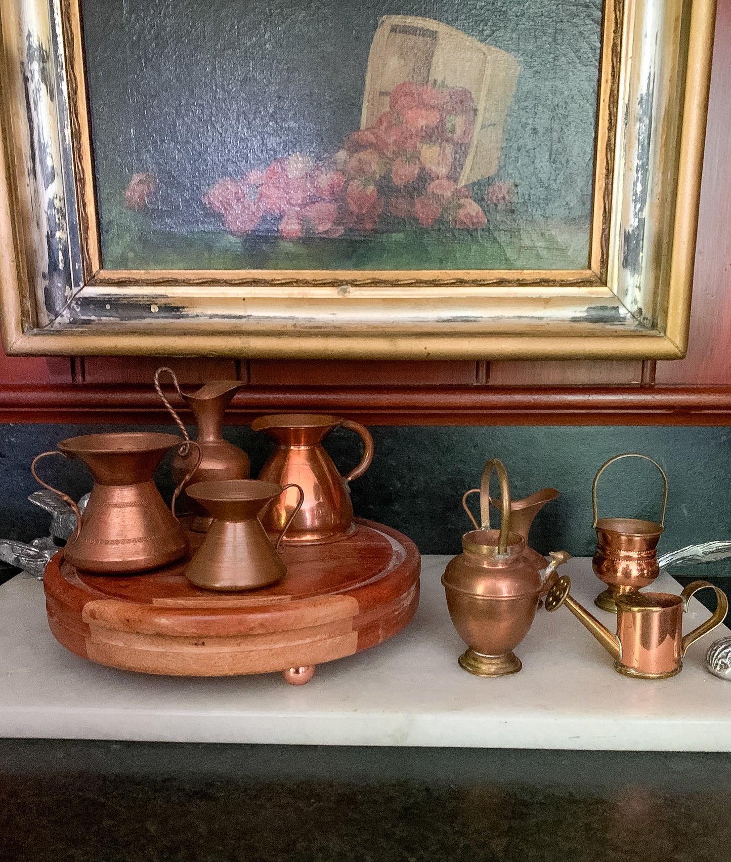 Charming group of 8 Miniature Copper Vessels