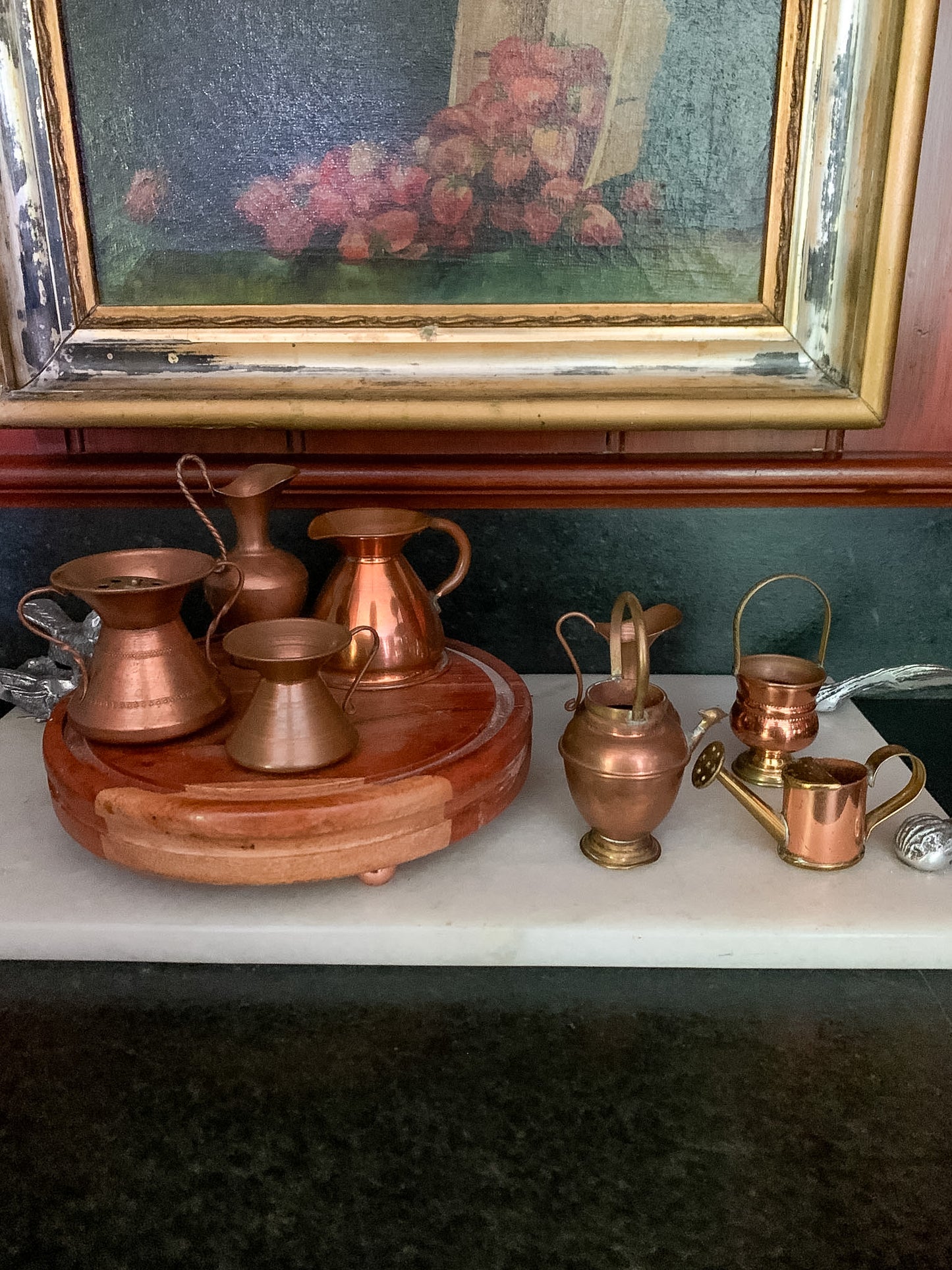 Charming group of 8 Miniature Copper Vessels