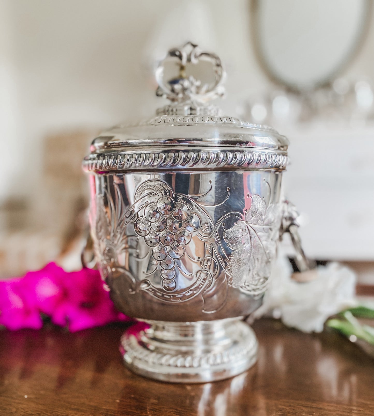 Gorgeous Hand Chased Ice Bucket