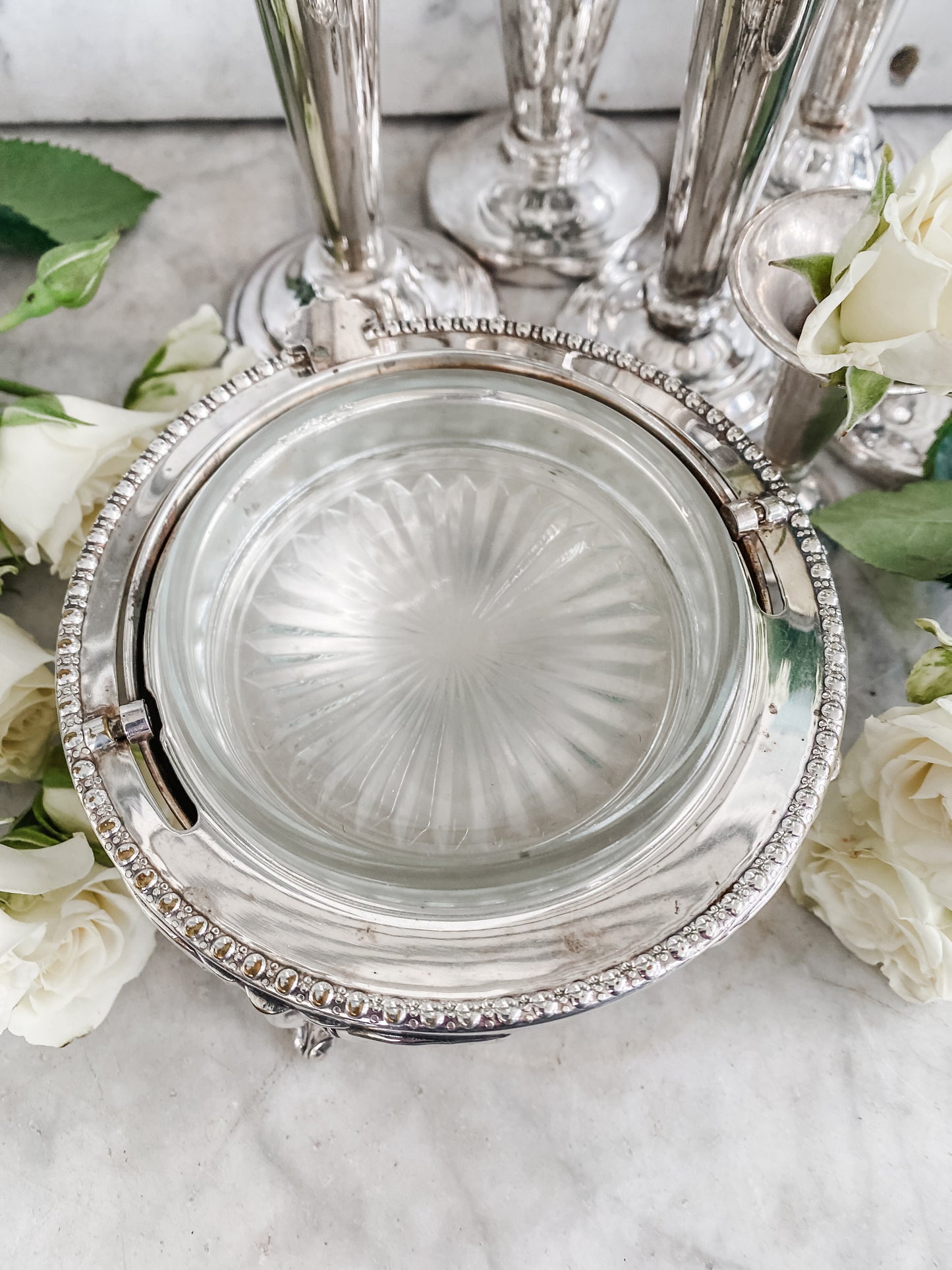 English Revolving Dome Butter Dish