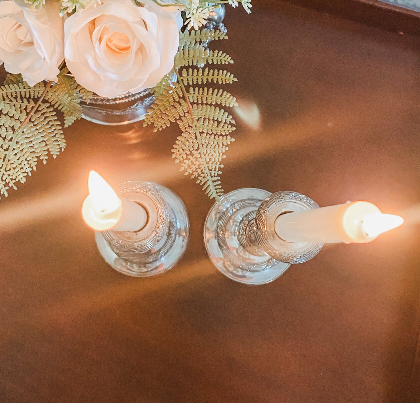 Pair of Antique Old Sheffield Plate Candlesticks