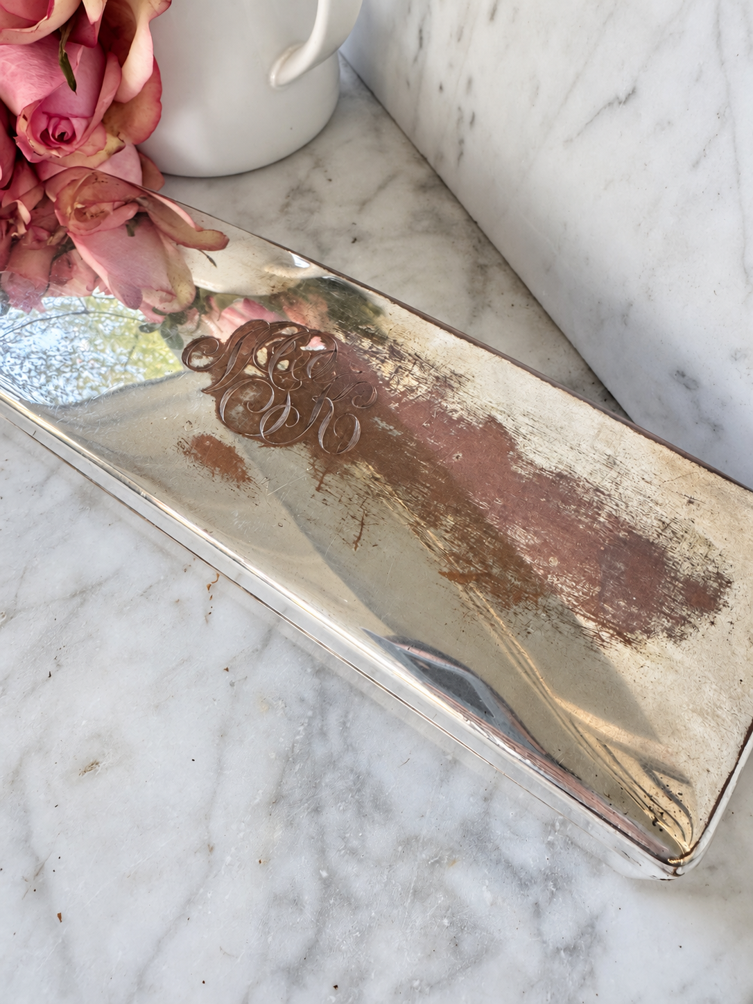 Mid-Century Silver-on-Copper Jewelry Box