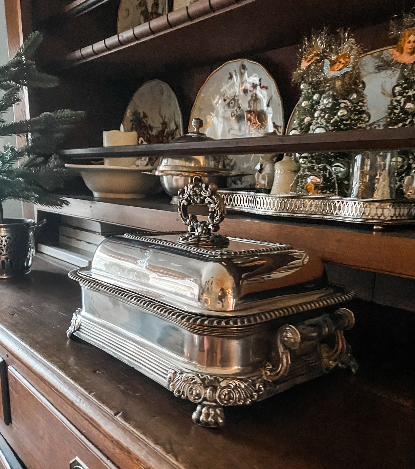 Historic and Remarkable Example of Old Sheffield Plate 3-piece Chafing Dish
