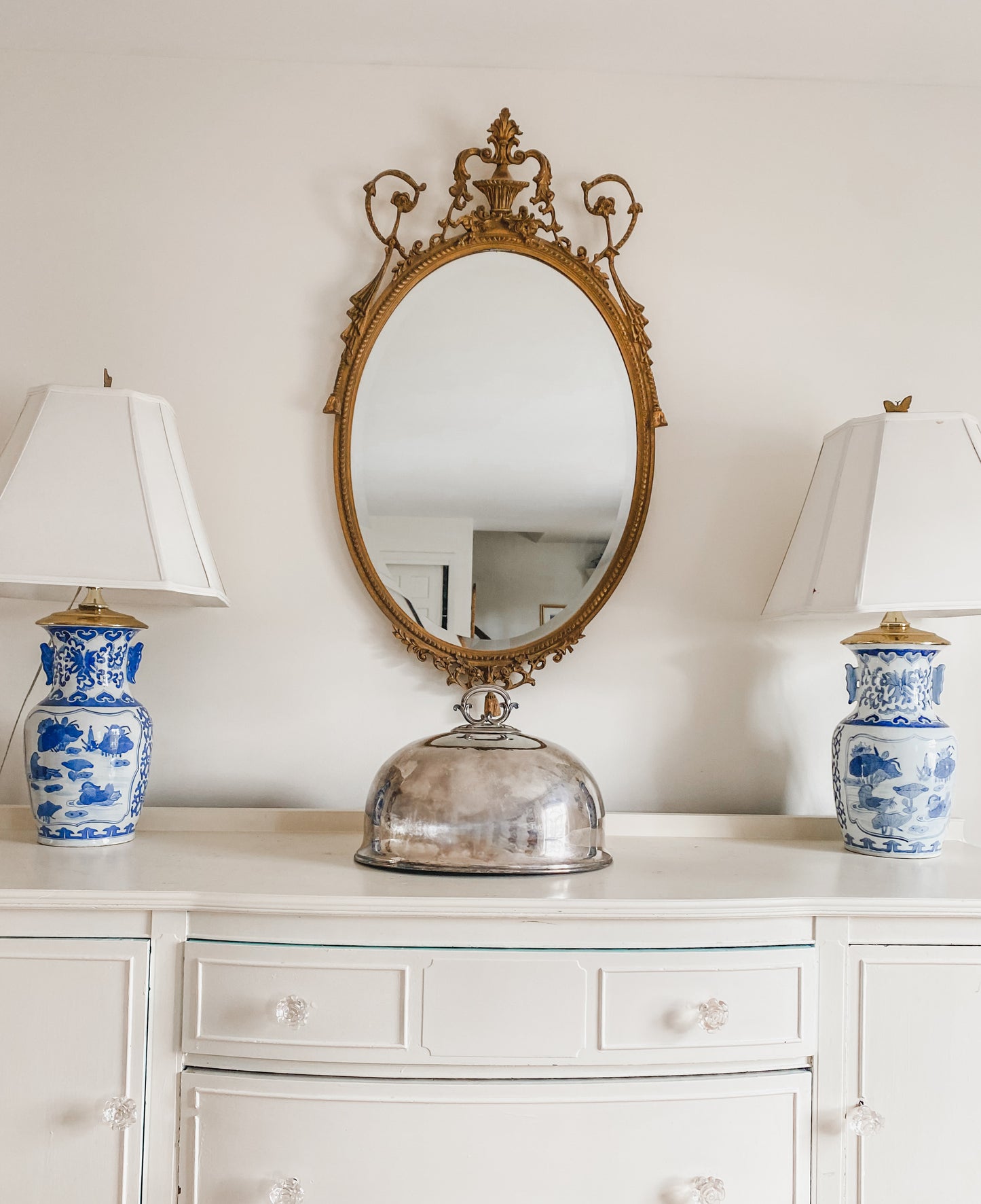 Grand Victorian Silverplate Meat Dome – Stunning Display Piece with Intricate Handle & Hanging Hook