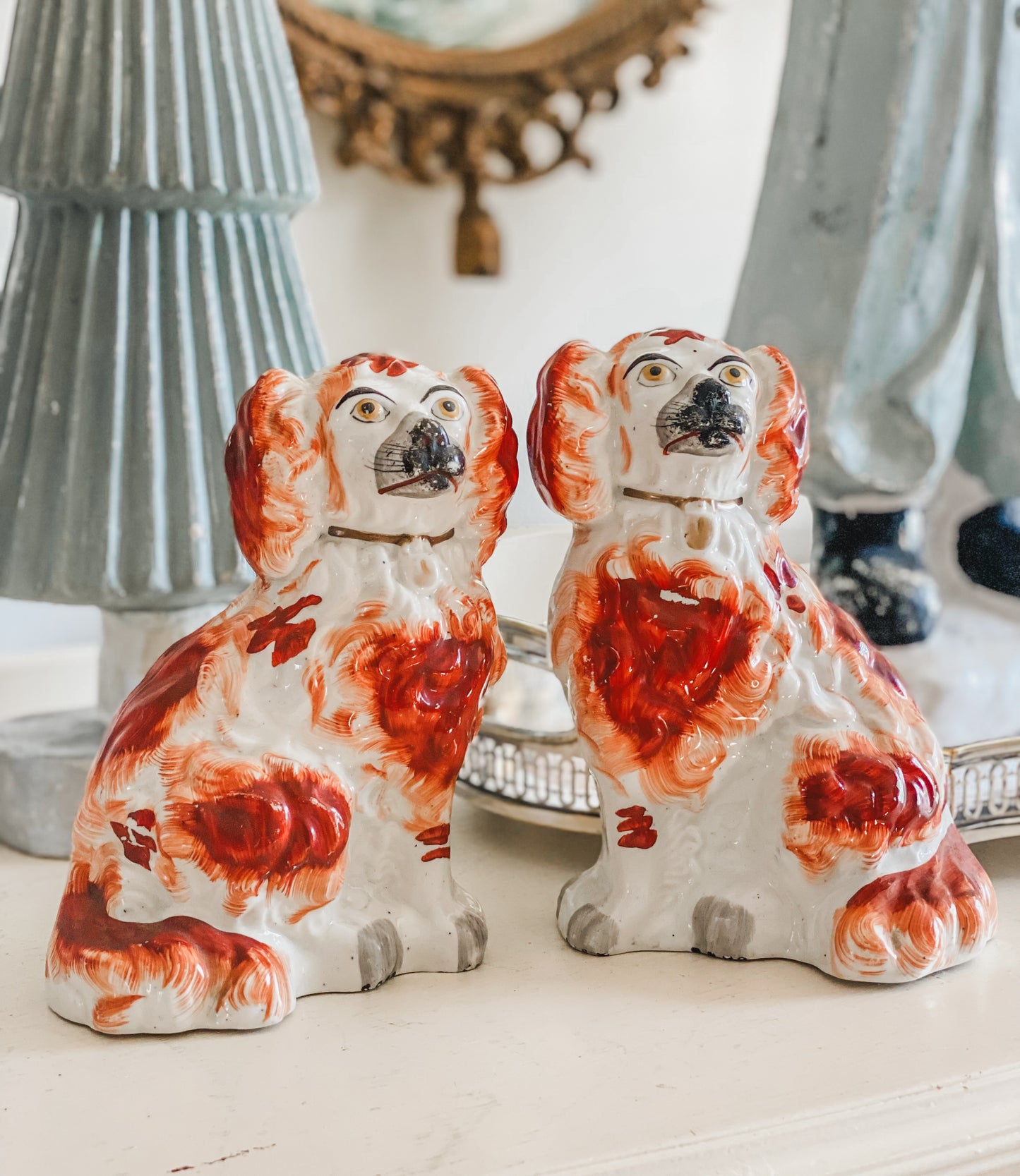 Adorable Antique Staffordshire Dogs