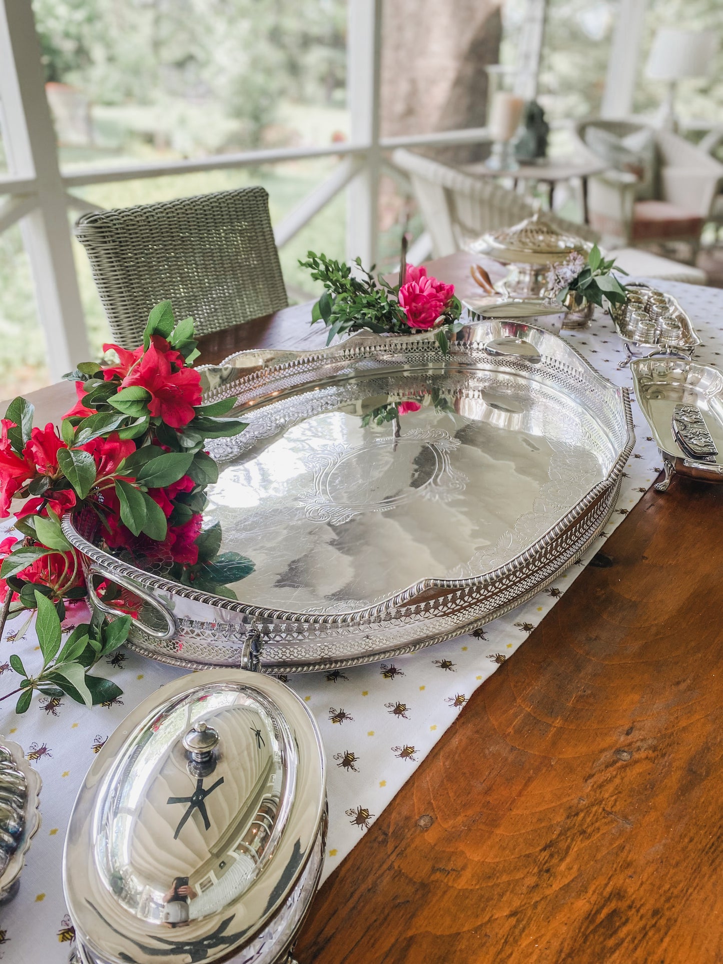 Huge Antique Gallery Tray