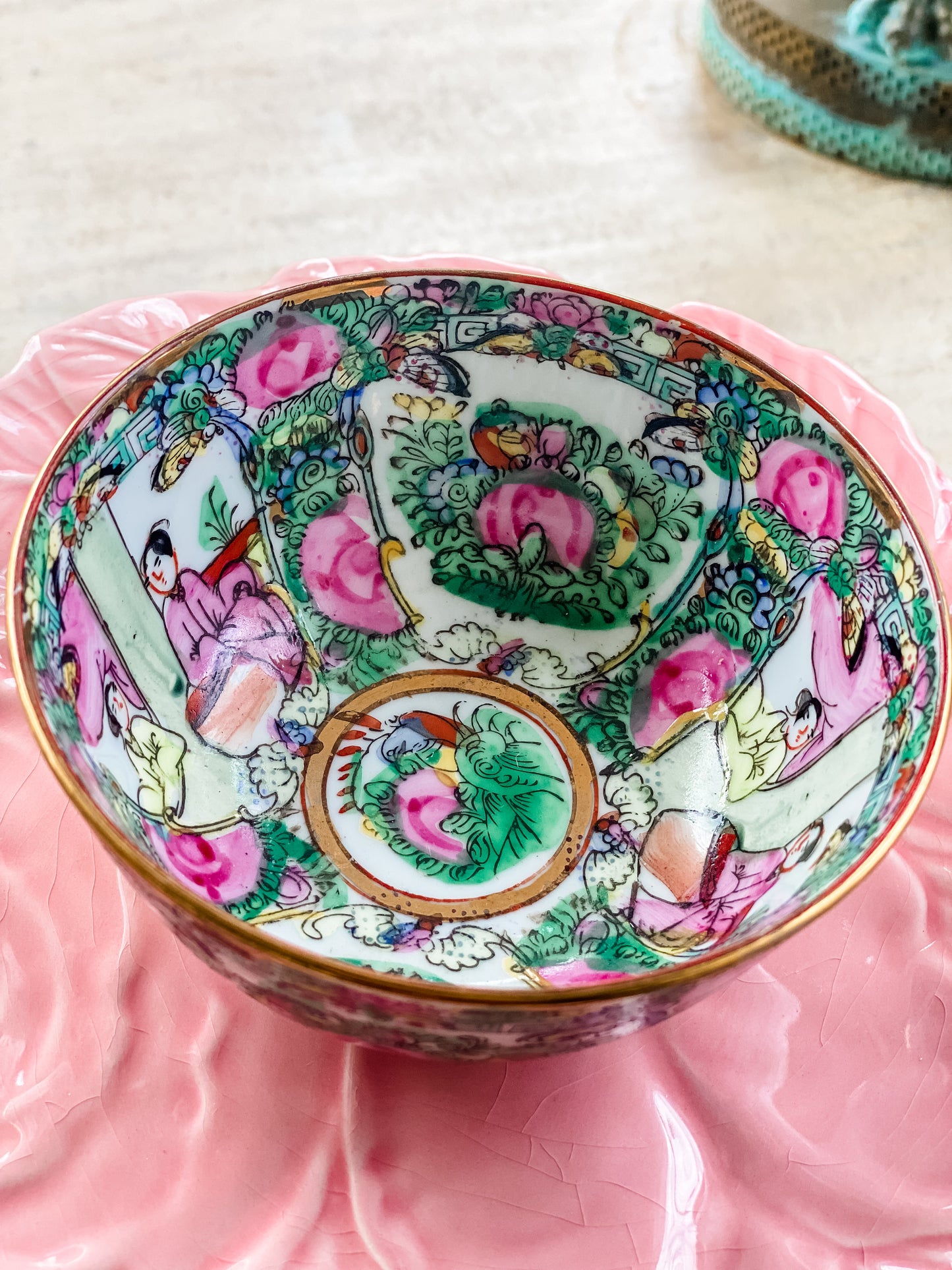 Vintage Famille Rose Bowl