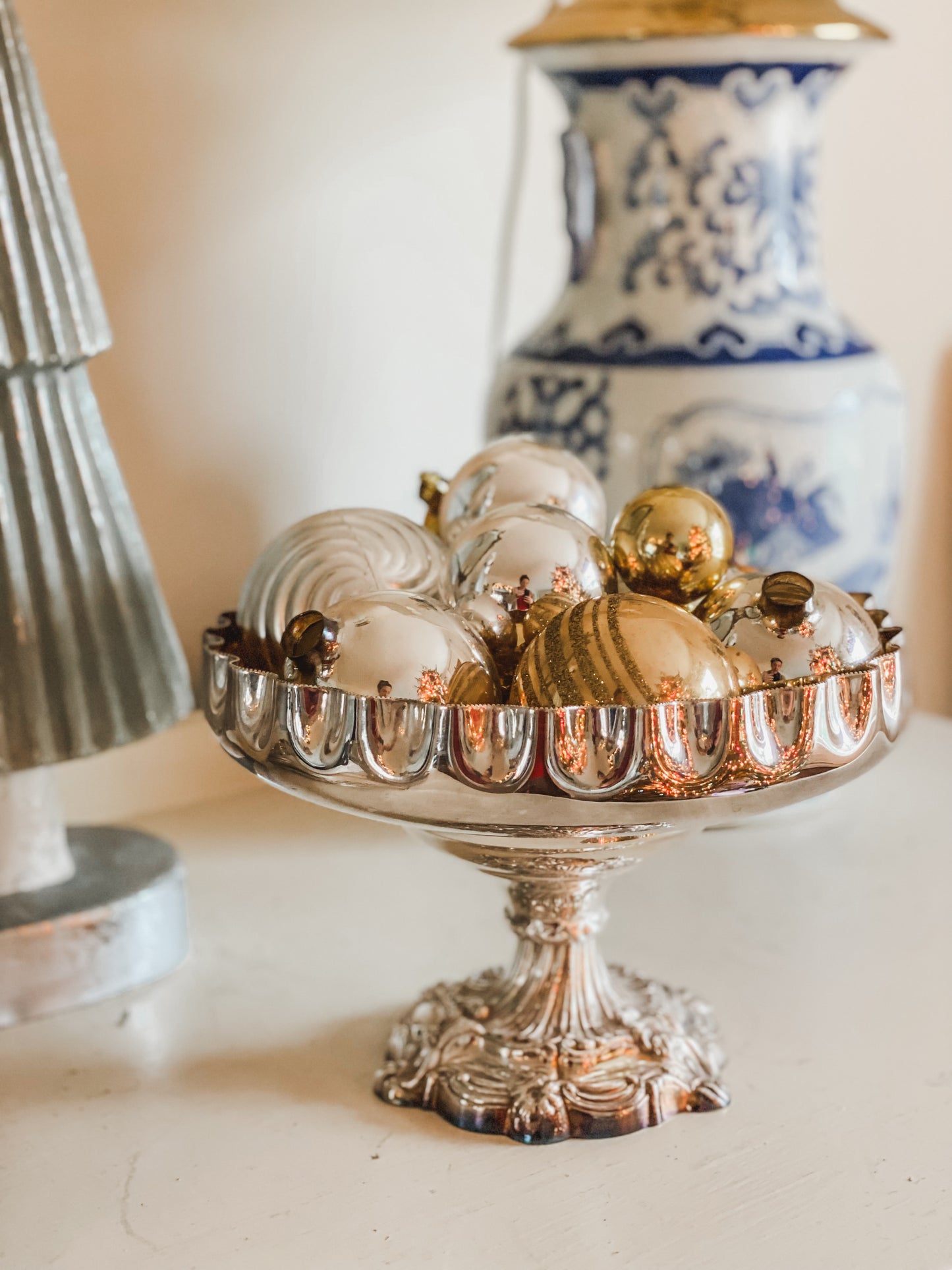 A Very Fine Antique - Walker and Hall Silver and Gold Plated Compote