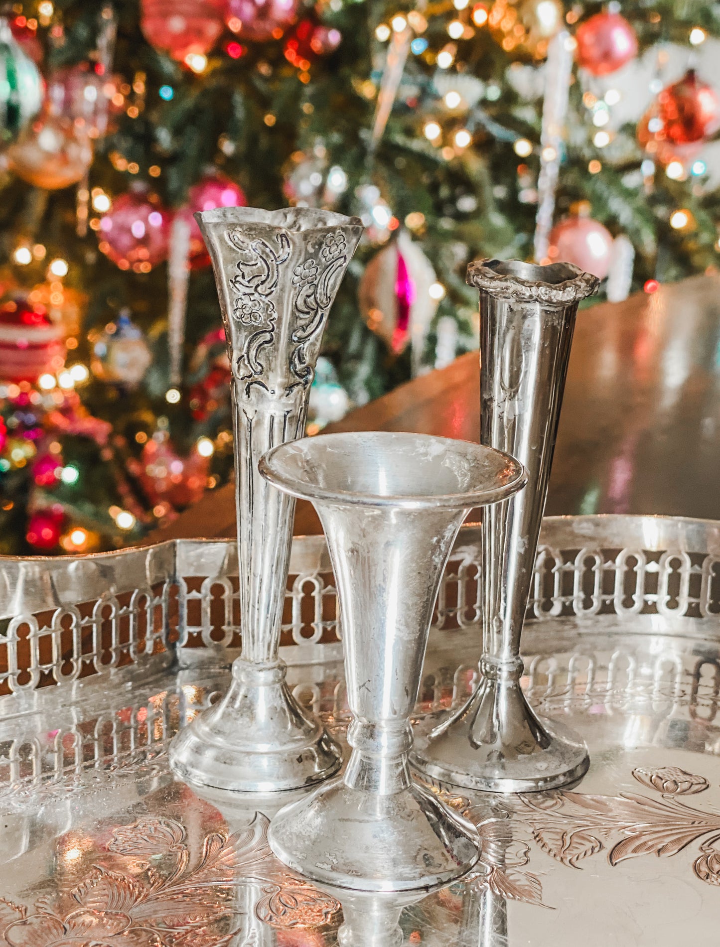 Trio of Miniature Trumpet Vases