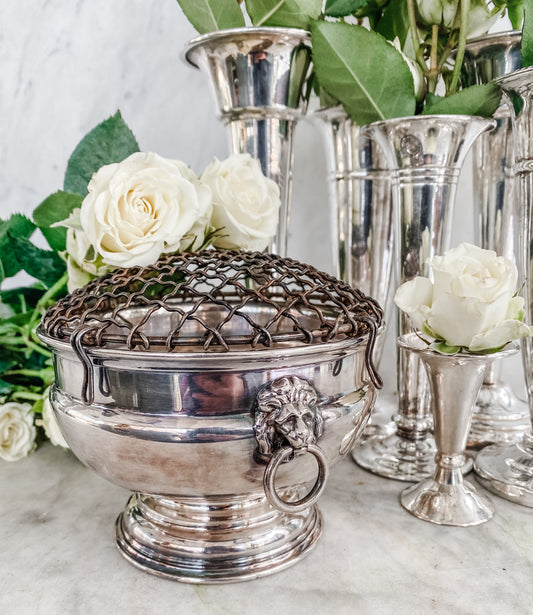 Reproduction Old Sheffield Plate Flower Frog