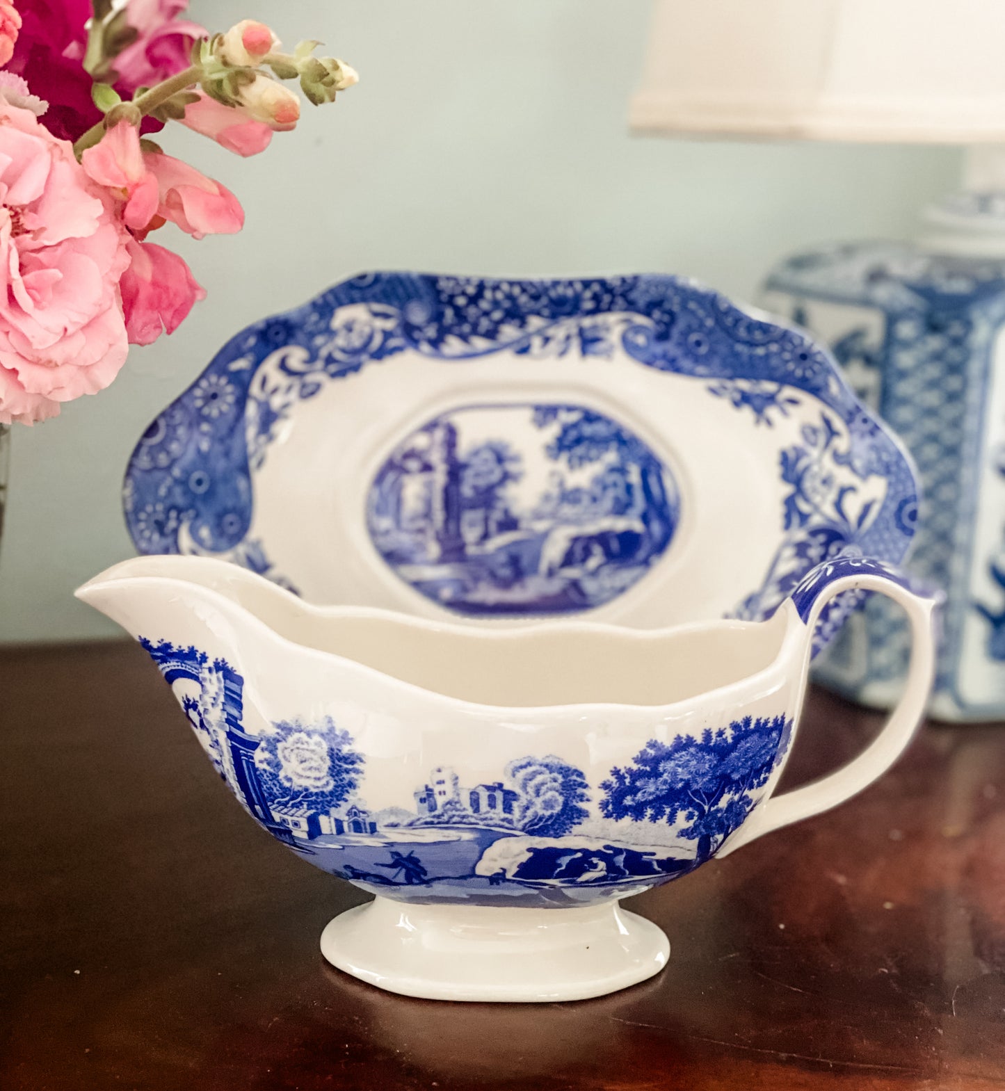 Spode Italian Blue Gravy Boat