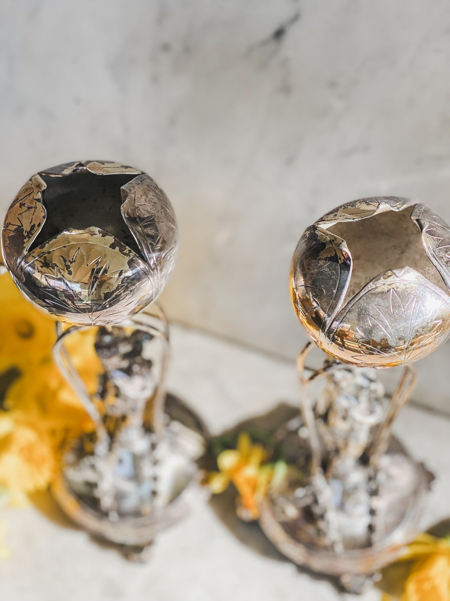 Victorian Quadroupleplate Putti Candlesticks