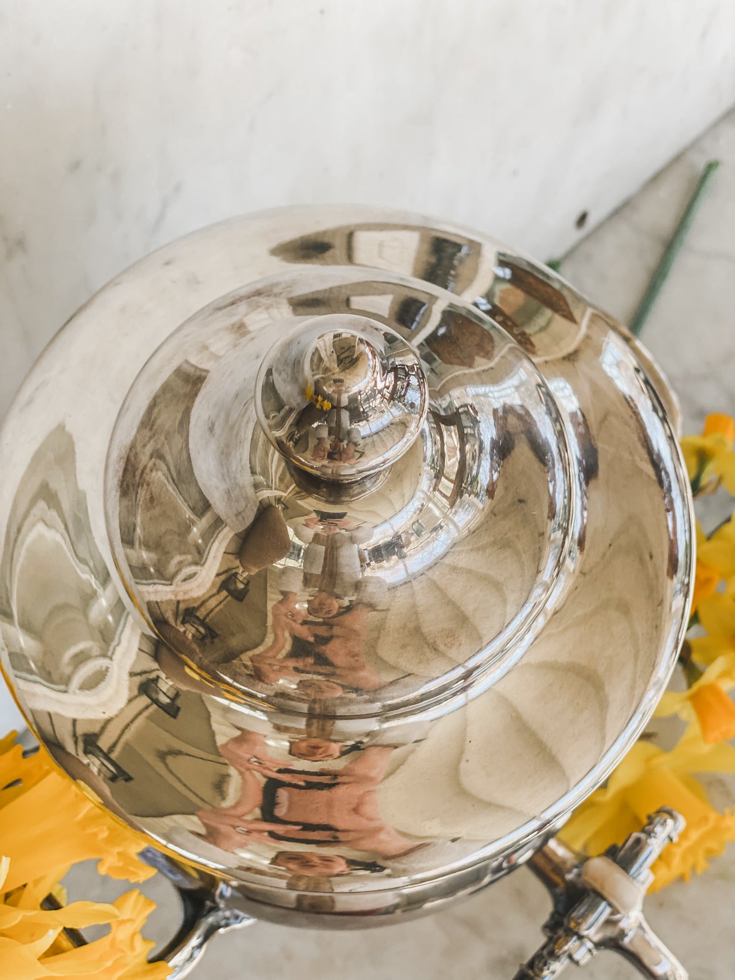 Old Sheffield Plate Water Urn – 15" Hand-Finished Antique with Fluted Design