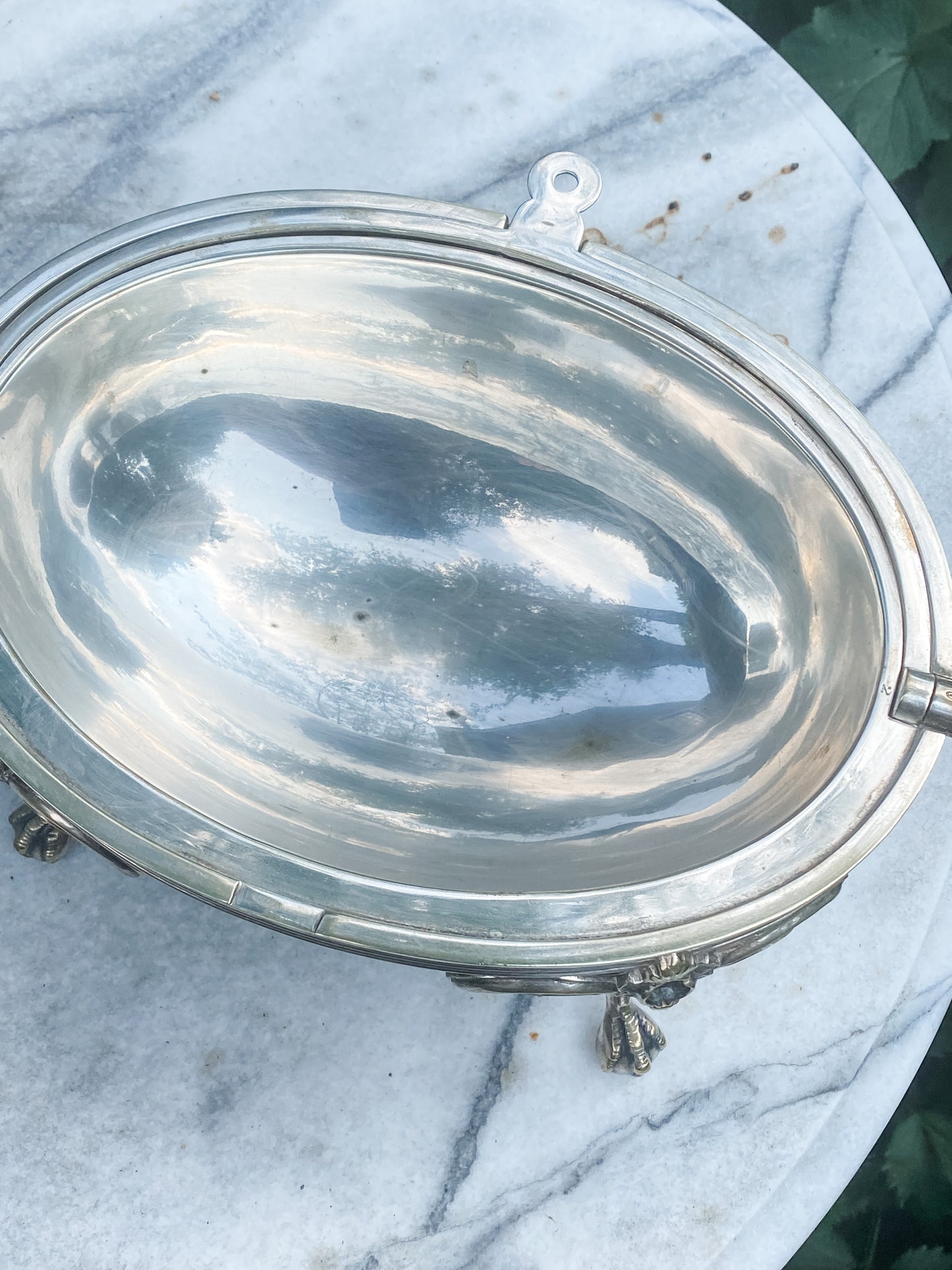 Lovely Antique Revolving Dome Server. (First on left)