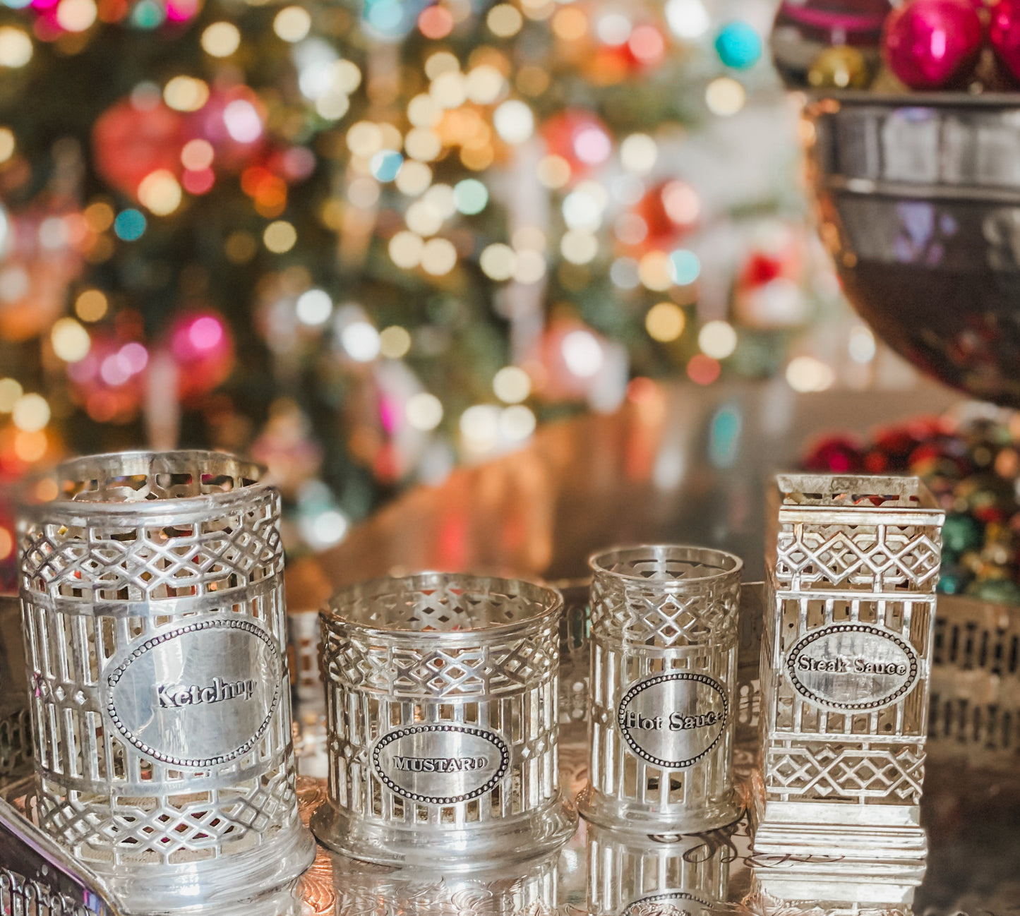 4 Piece Condiment Bottle Holder Set