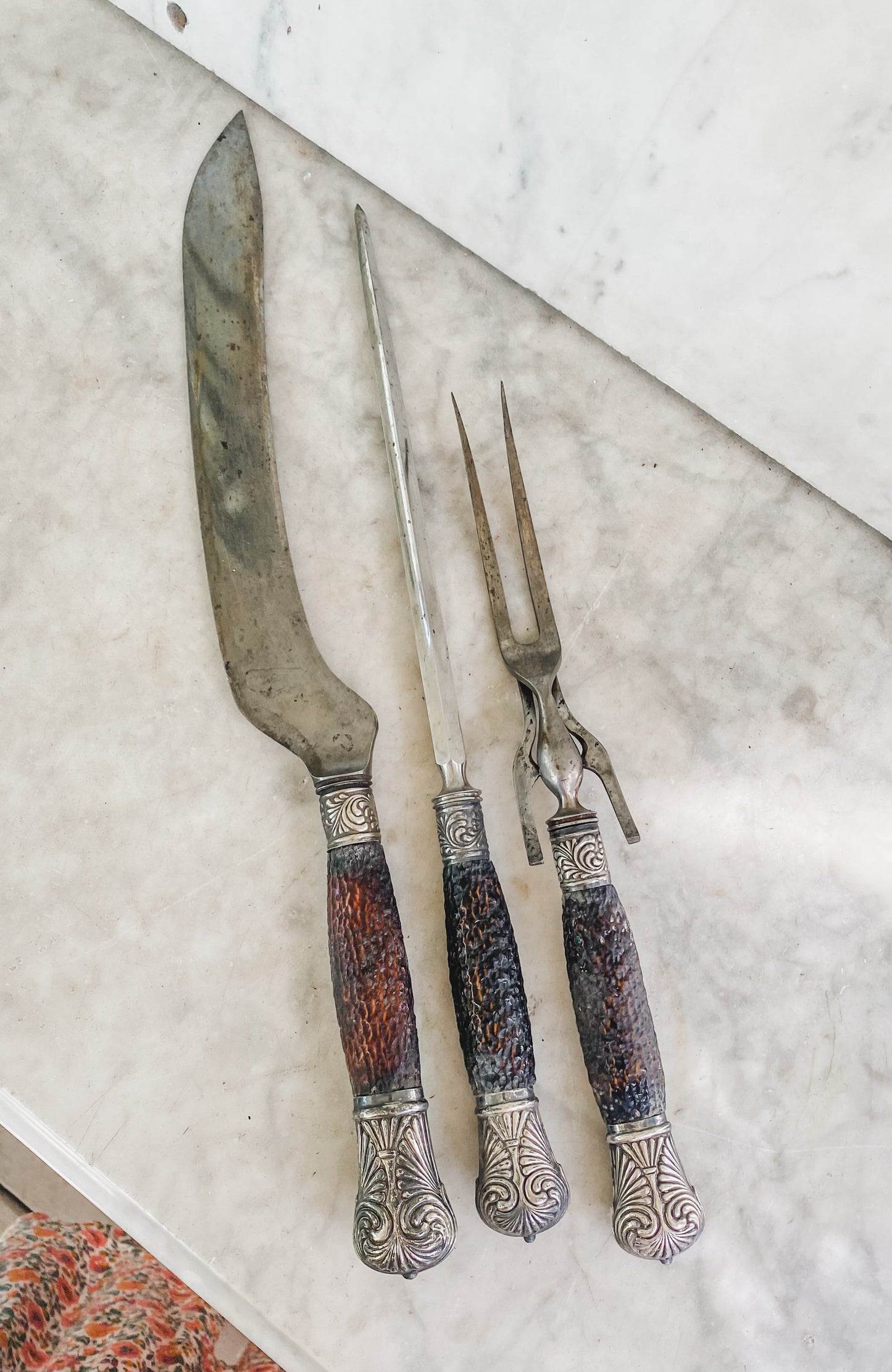 Antique Carving Set – 3-Piece Staghorn Style by American Cutlery Co.