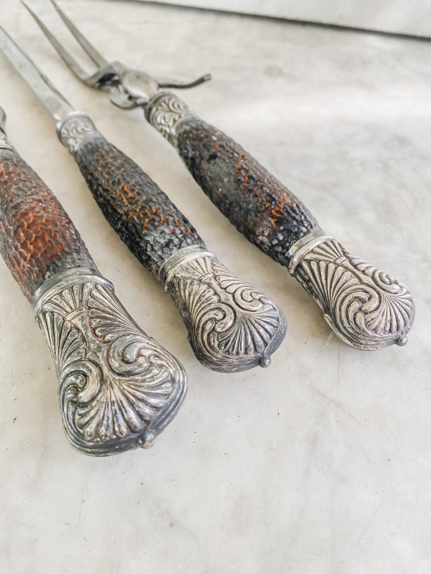 Antique Carving Set – 3-Piece Staghorn Style by American Cutlery Co.