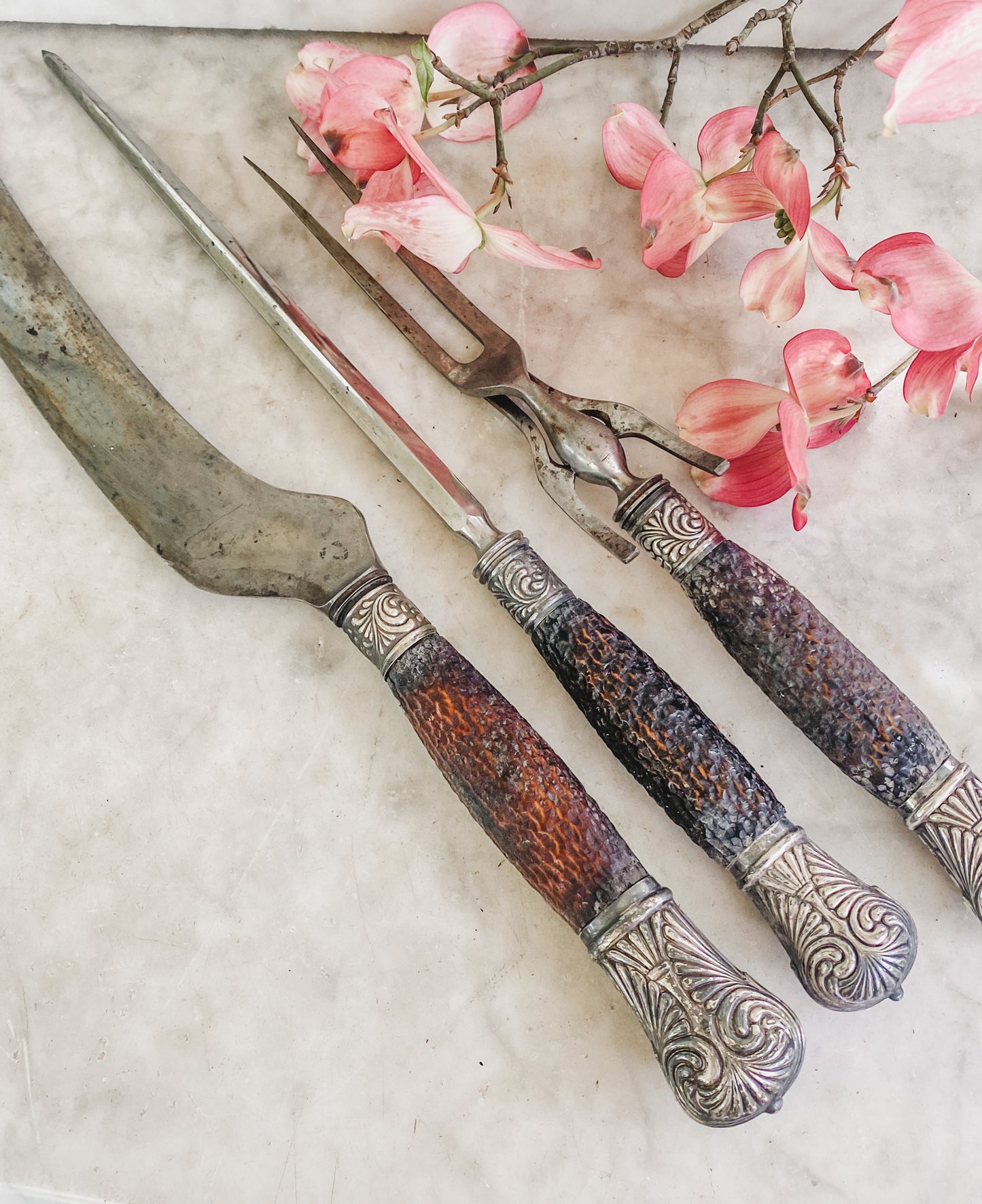 Antique Carving Set – 3-Piece Staghorn Style by American Cutlery Co.